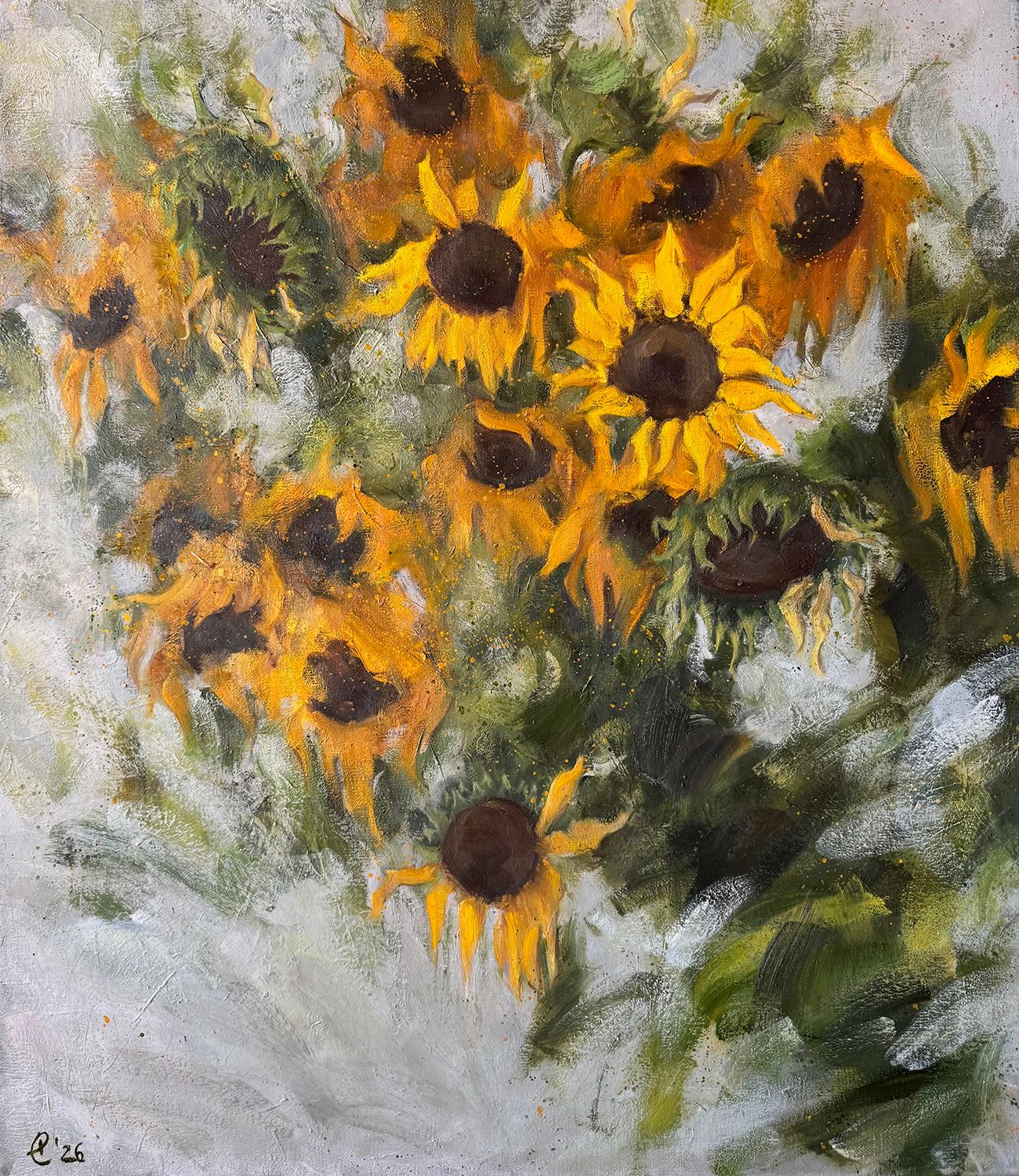 Екатерина Феоктистова (Картина, живопись - 
                  70 x 80 см) Подсолнухи