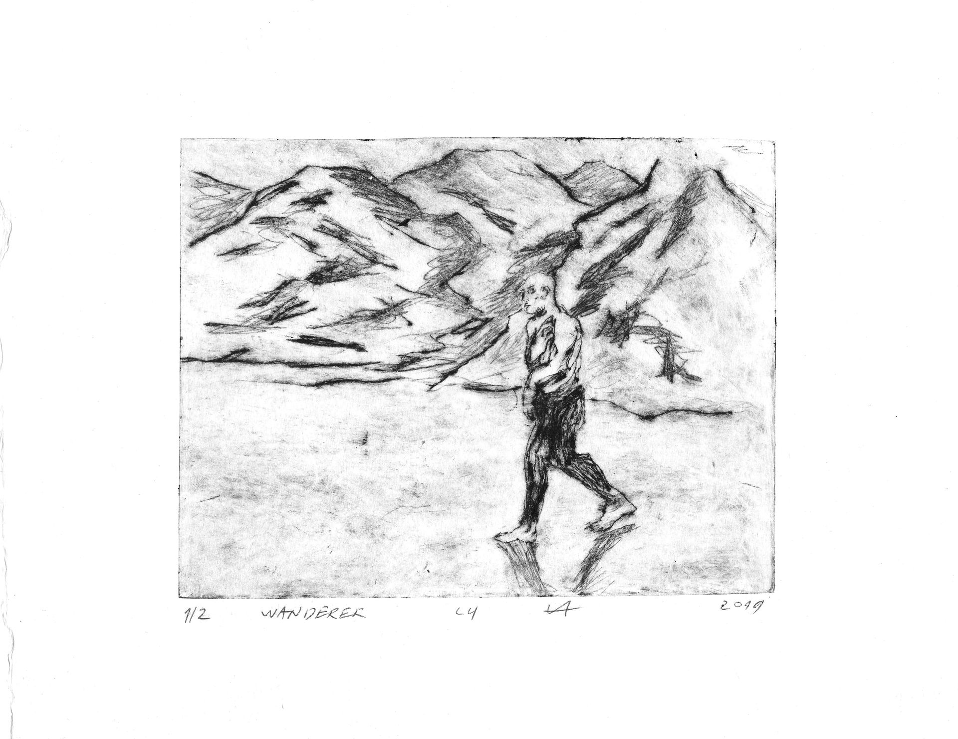 Иван Архипов (Графика печатная - 
                  20 x 20 см) Wanderer