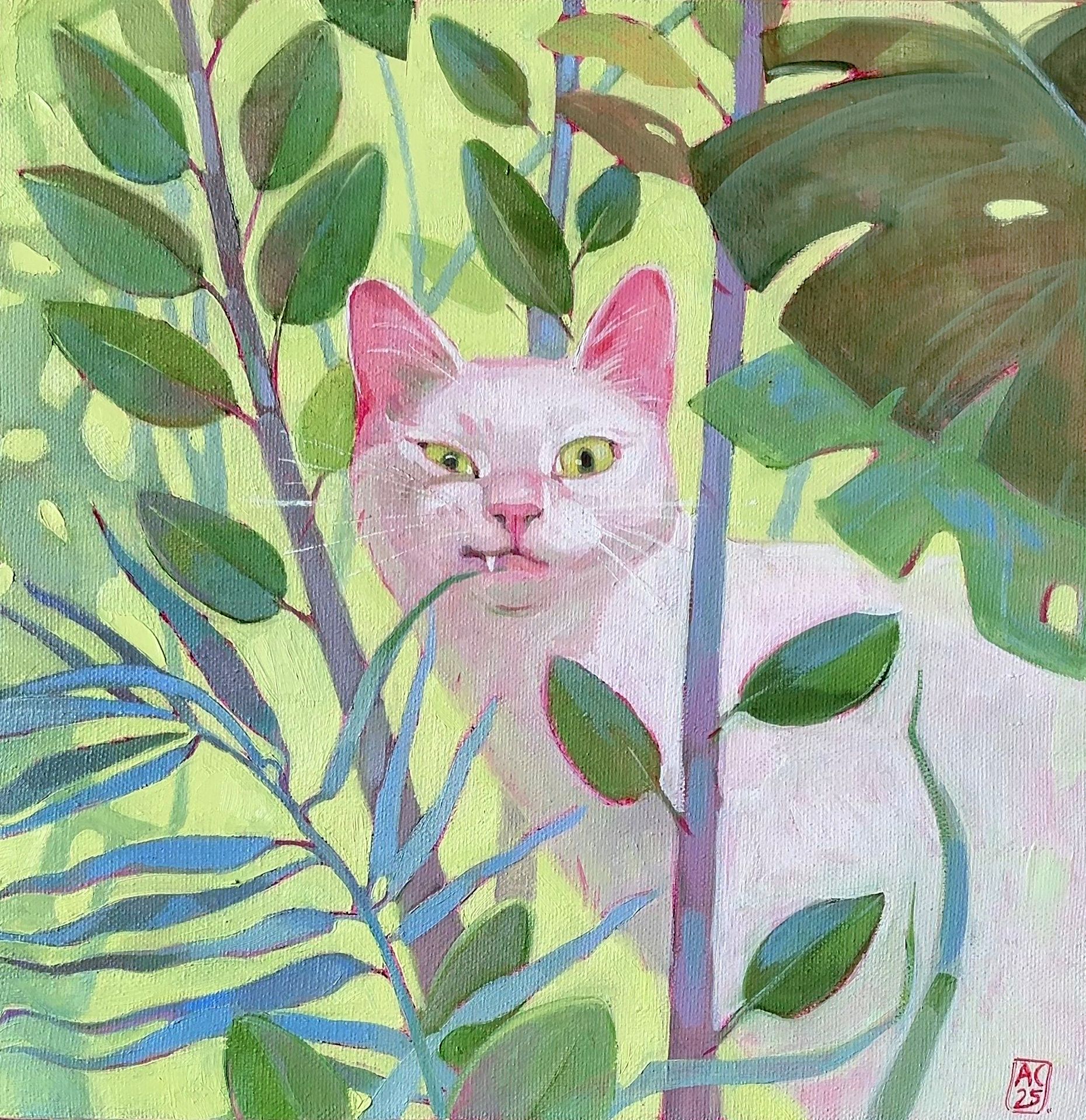 Александра Сергеева (Картина, живопись - 
                  30 x 30 см) Барсик в домашних джунглях