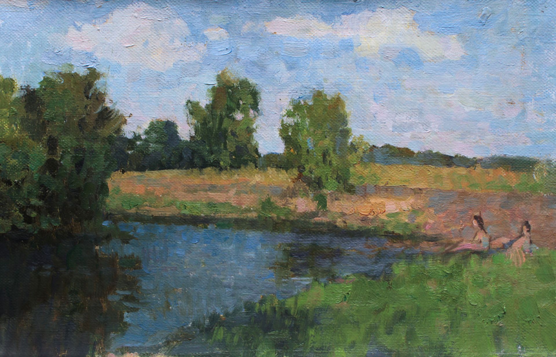 Алина Коршункова (Картина, живопись - 
                  30 x 20 см) У реки
