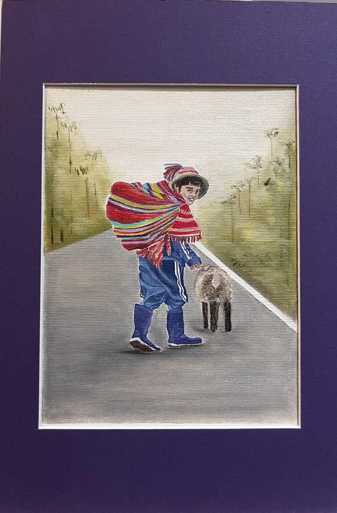 Нина Григель (Картина, живопись - 
                  20 x 30 см) Перуанская девочка, Перуанский мальчик
