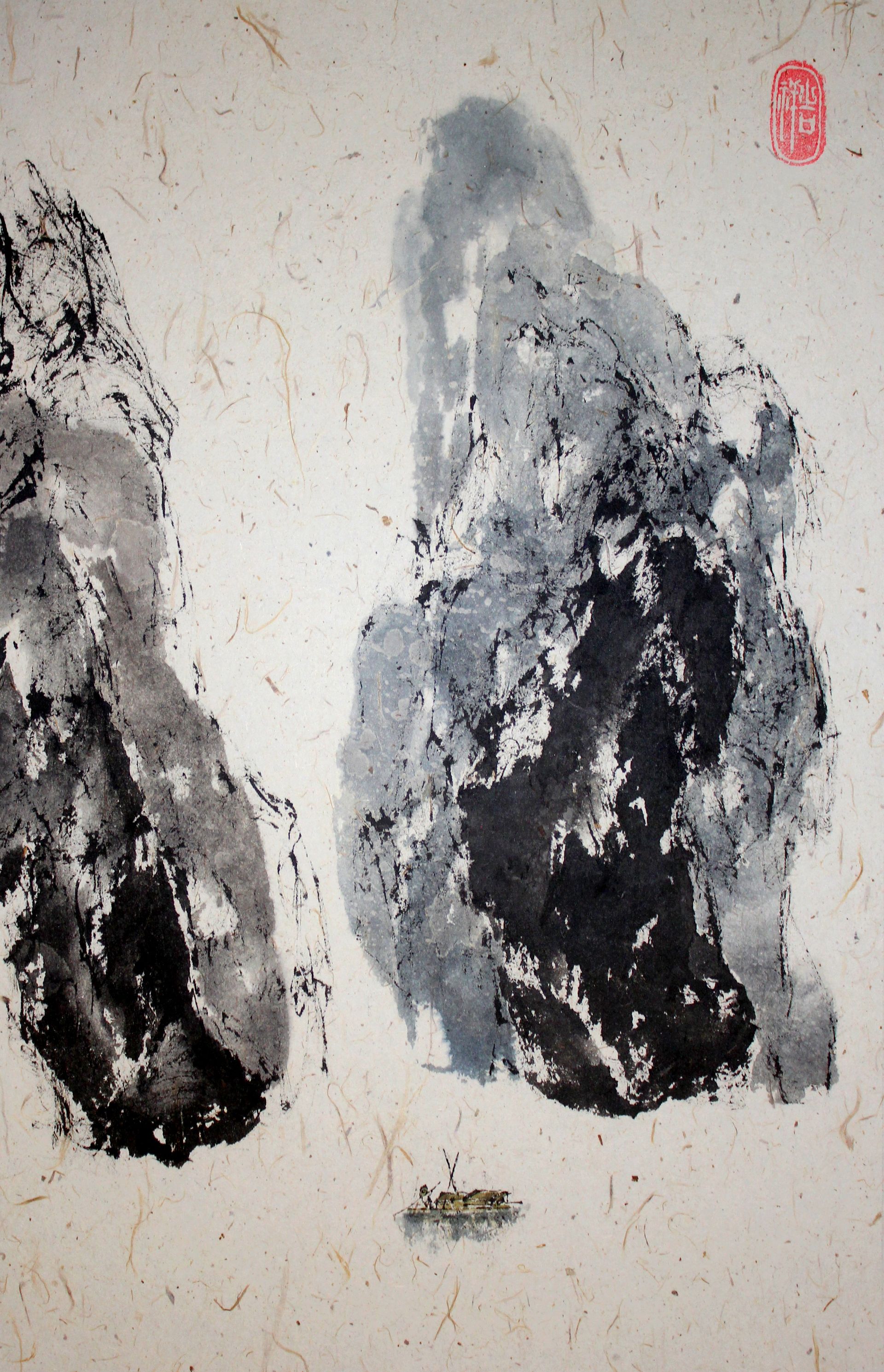 Анна Энгардо (Авторская графика - 
                  29 x 45 см) Лодочка, еще одна