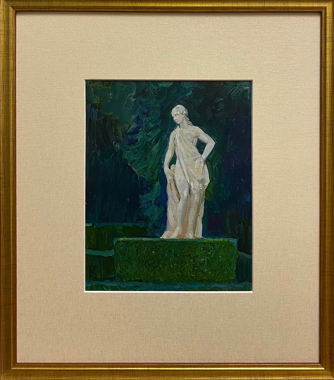 Алексей Кротов (Картина, живопись - 
                  37.5 x 43 см) Скульптура в саду