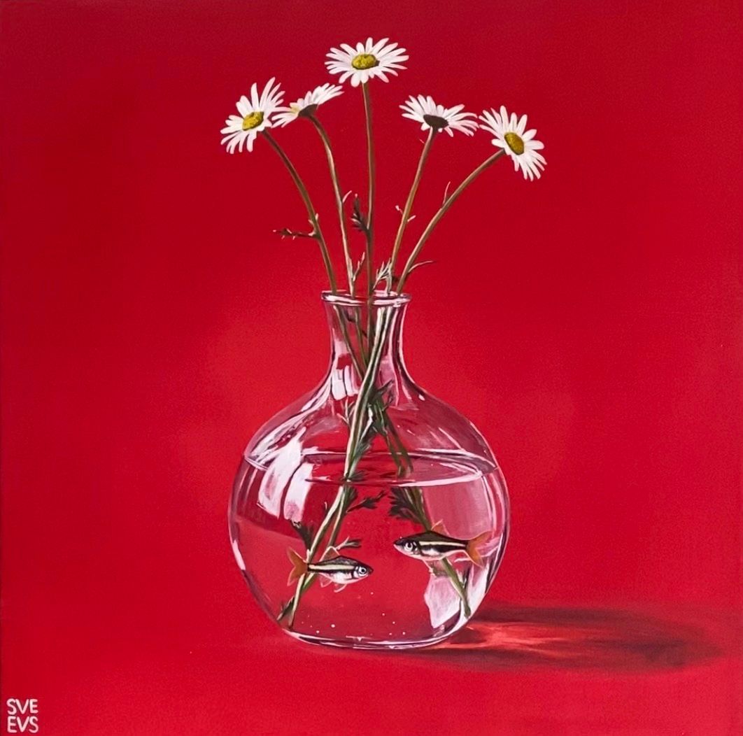 Светлана Евсеева (Картина, живопись - 
                  40 x 40 см) Сосуд (букет)