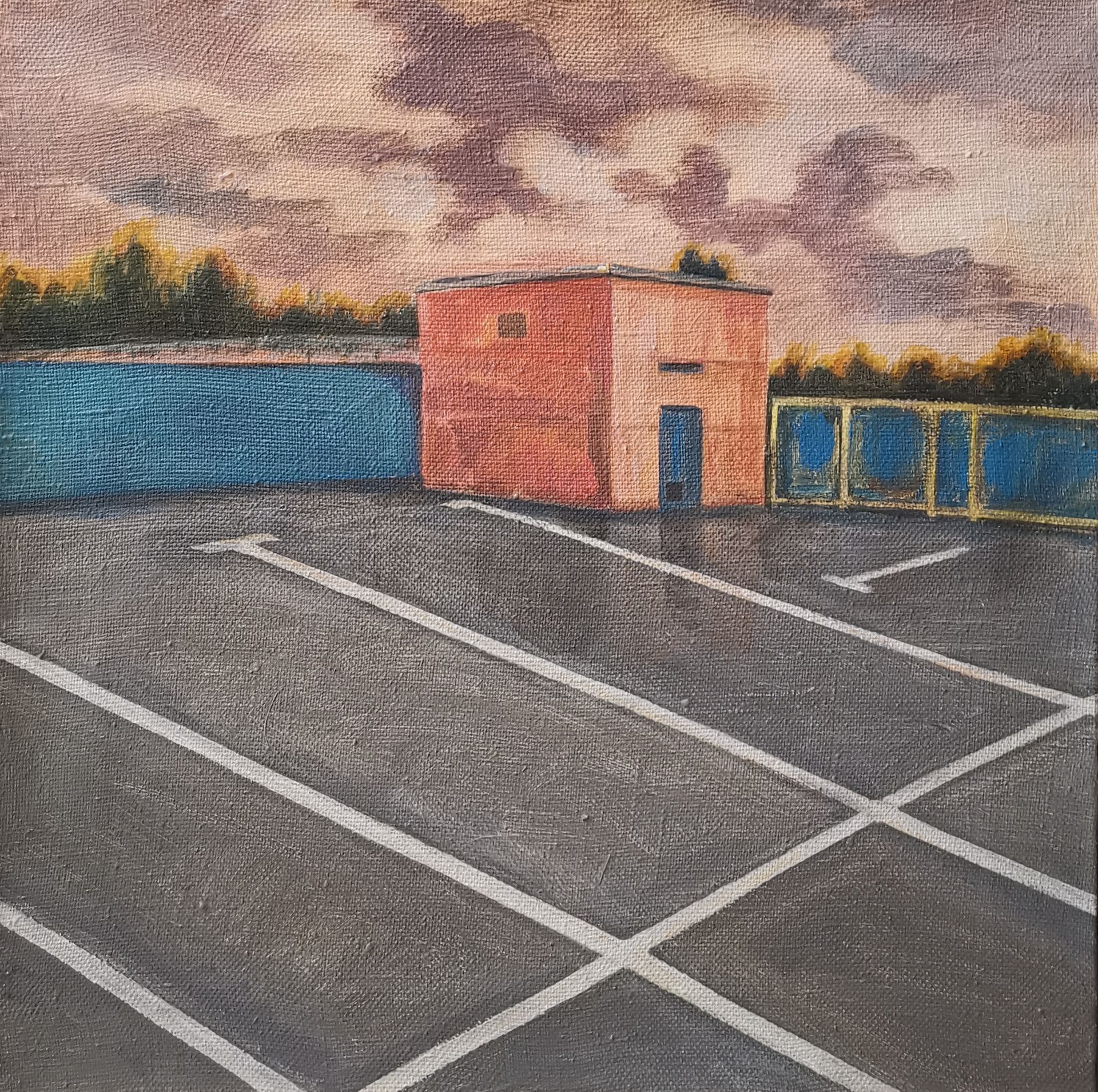 Александра Егорова (Картина, живопись - 
                  55 x 55 см) Пустая парковка у Багратионовской