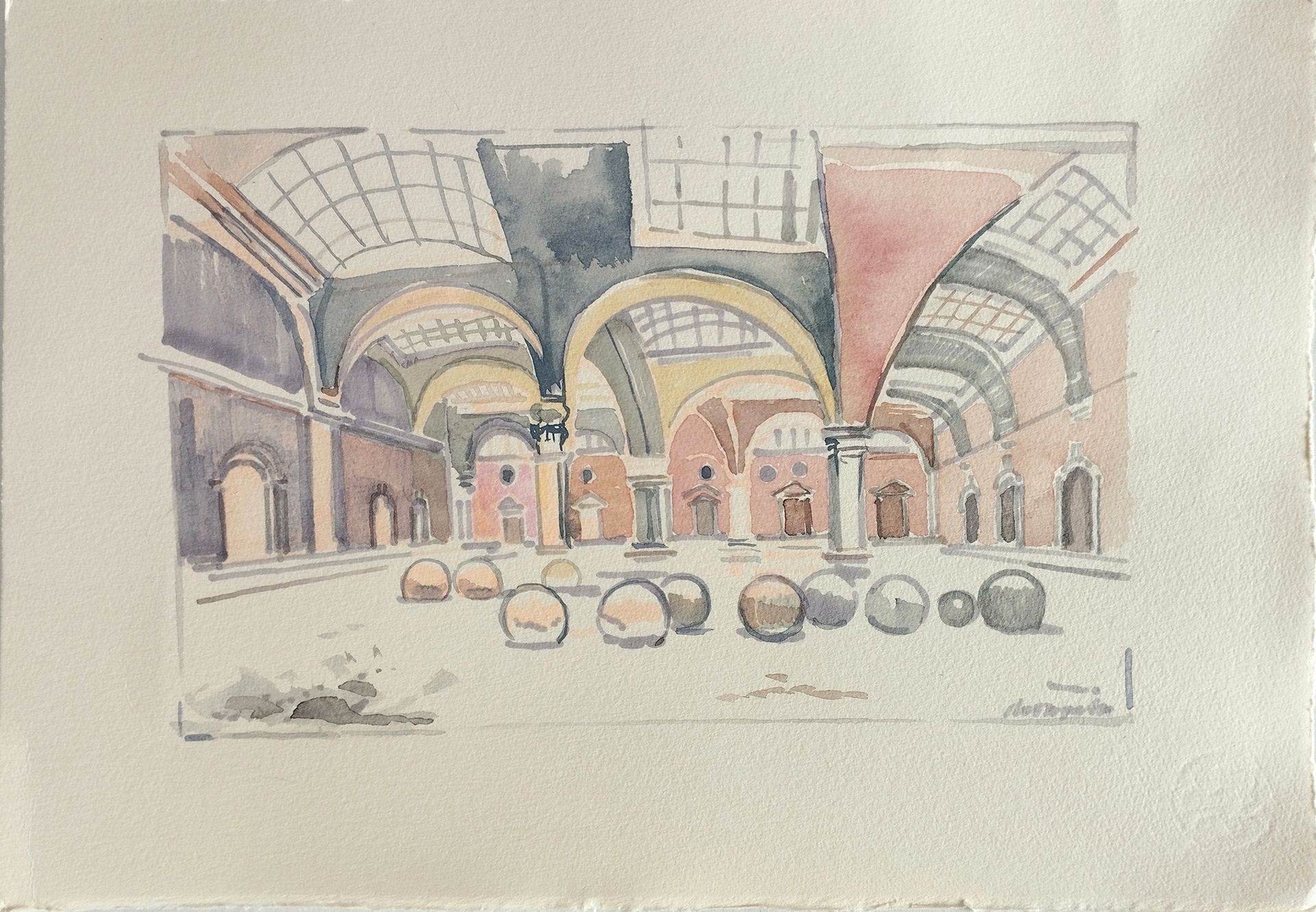 Наталья Лотарева (Авторская графика - 
                  39 x 26.5 см) Метаморфозы Лувра 01