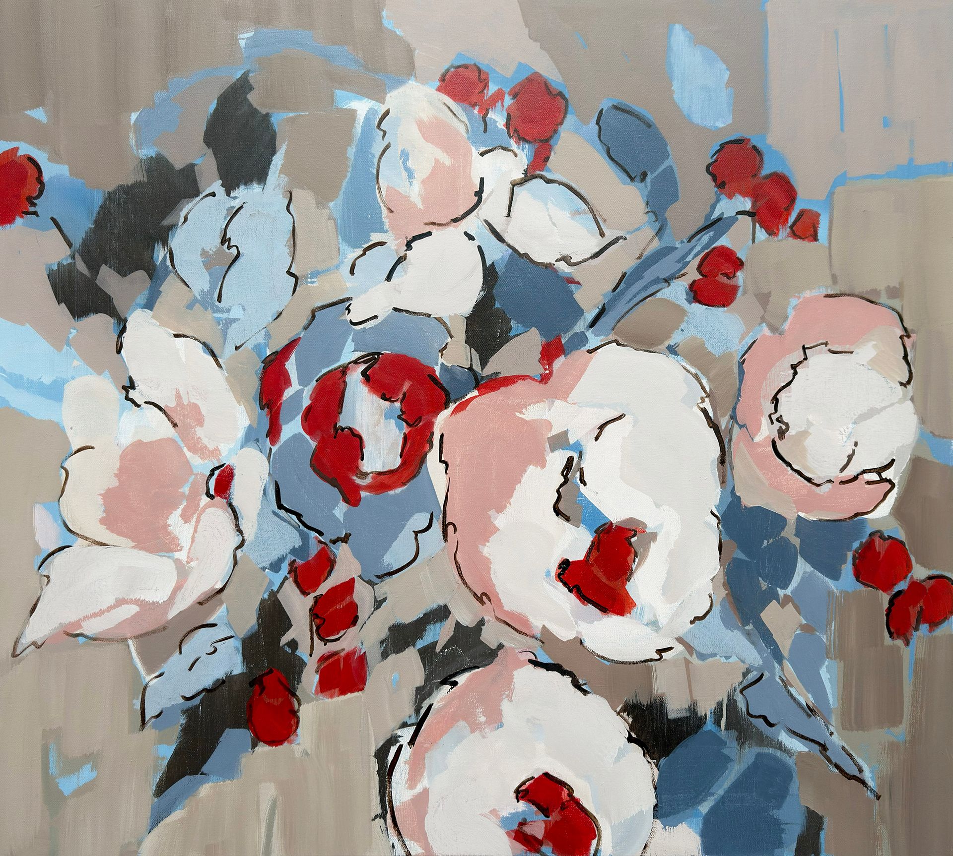 Ольга Змиевец (Картина, живопись - 
                  100 x 90 см) Разбитое цветение