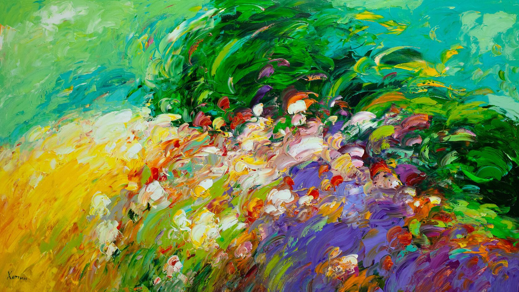 Валерий Хаттин (Картина, живопись - 
                  160 x 90 см) Ветер