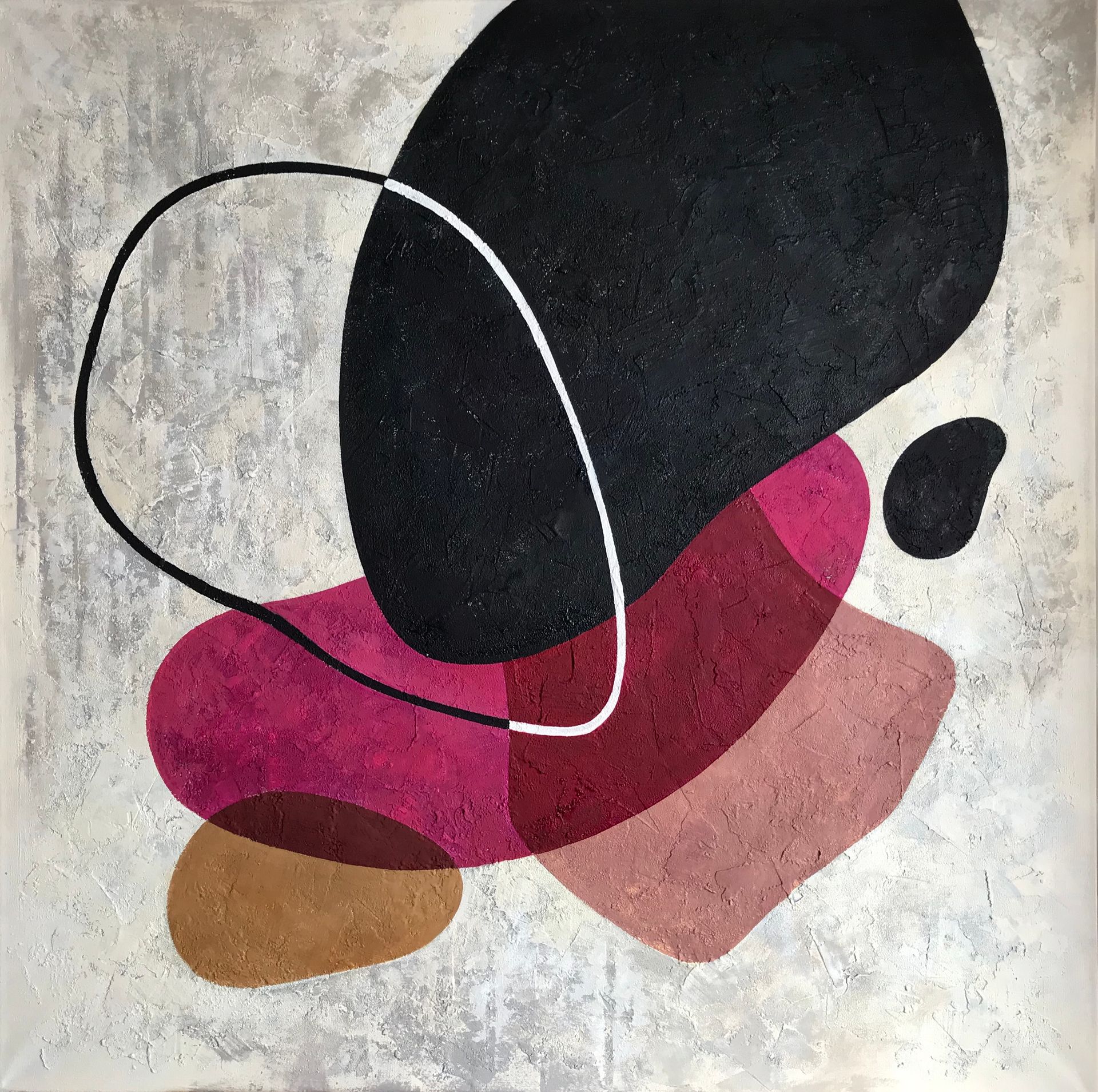 Nadya Mamonova (Картина, живопись - 
                  90 x 90 см) Journey through the pink form