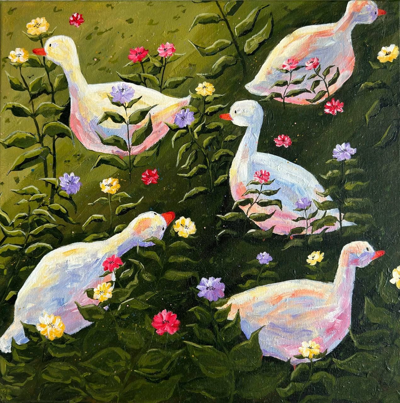 Анна Бухтиярова (Картина, живопись - 
                  50 x 50 см) Прогулка 25-го августа