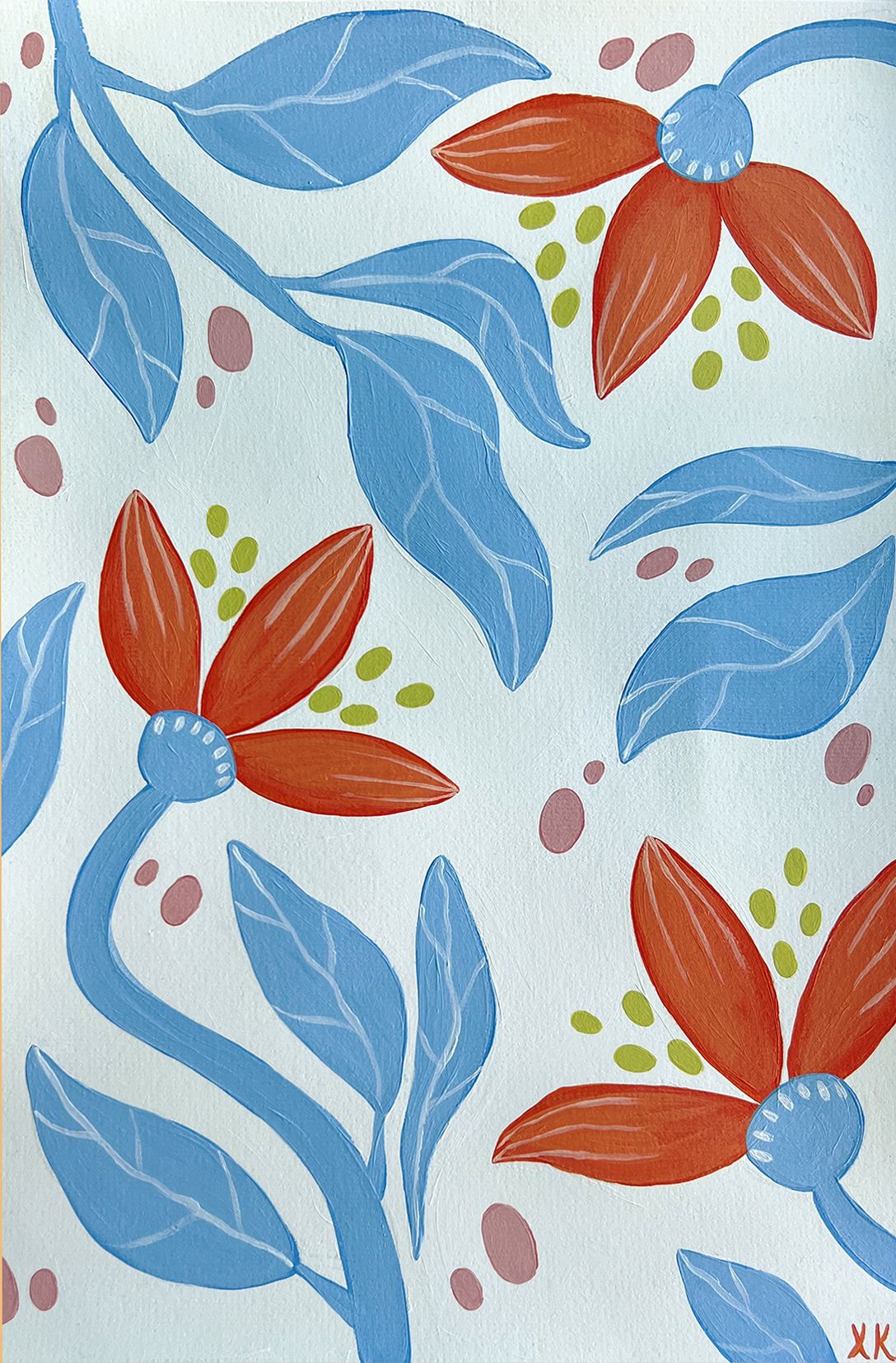Ксения Хромцова (Авторская графика - 
                  30 x 42 см) Цветочный танец