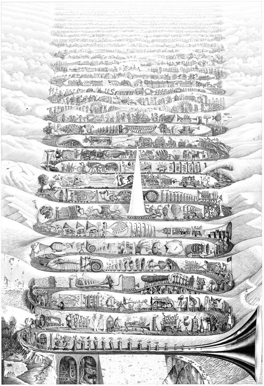 Иван Языков (Графика печатная - 
                  50 x 70 см) Д - Движение династий духовых по дороге в даль