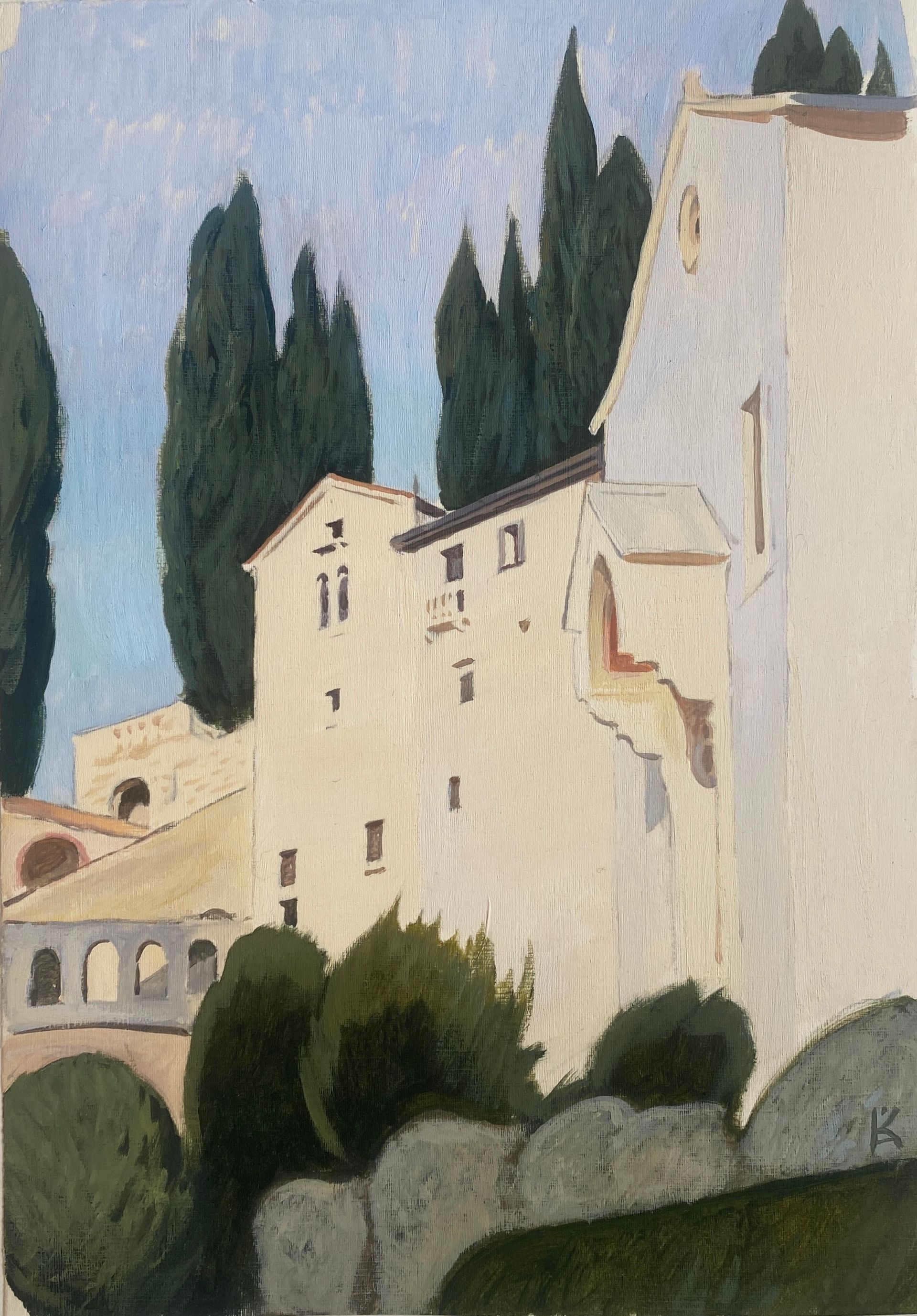 Алексей Кротов (Авторская графика - 
                  21 x 30 см) Монастырь Сан-Джироламо. Верона