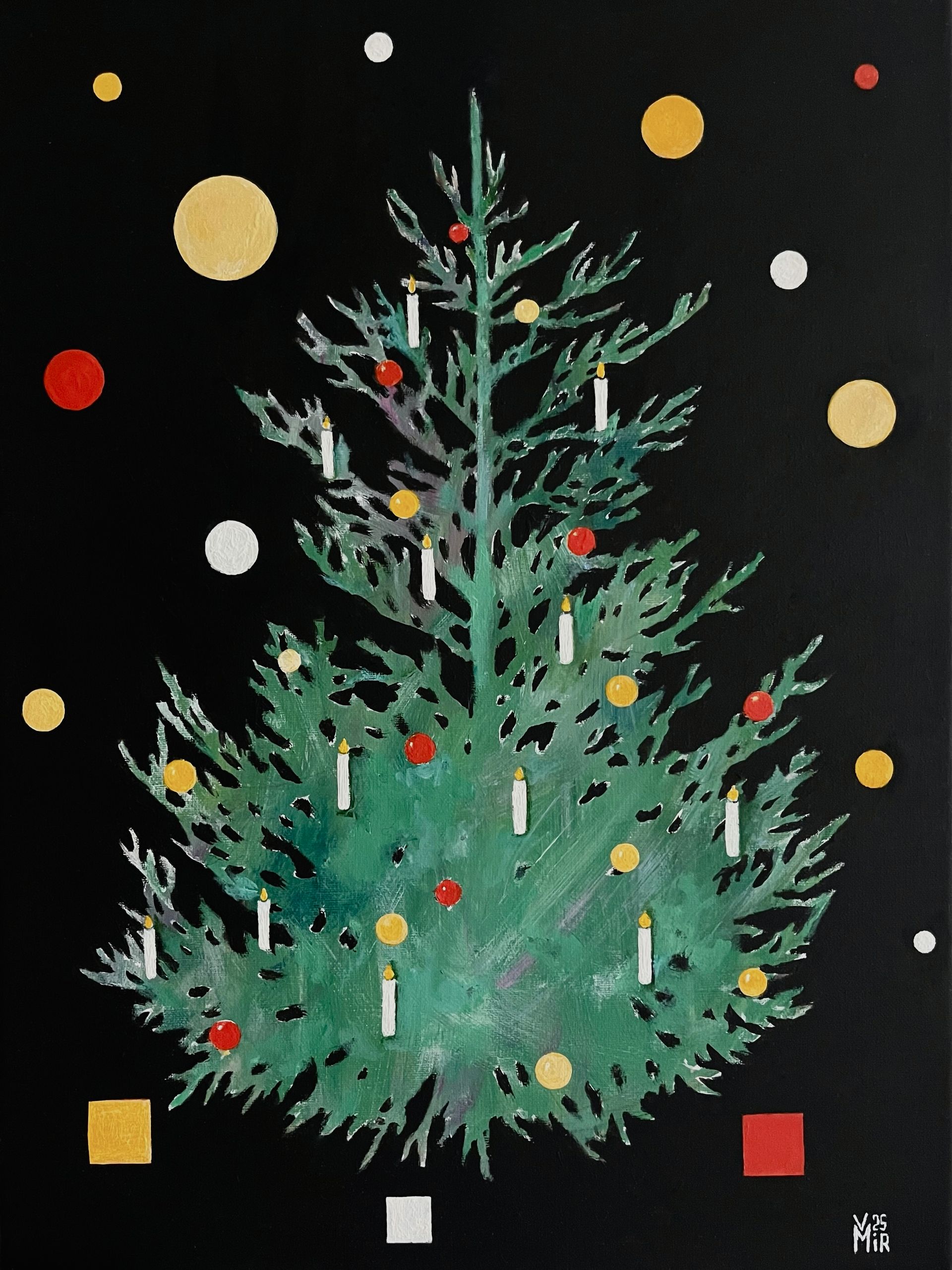 Валентина Мир (Картина, живопись - 
                  30 x 40 см) Елка