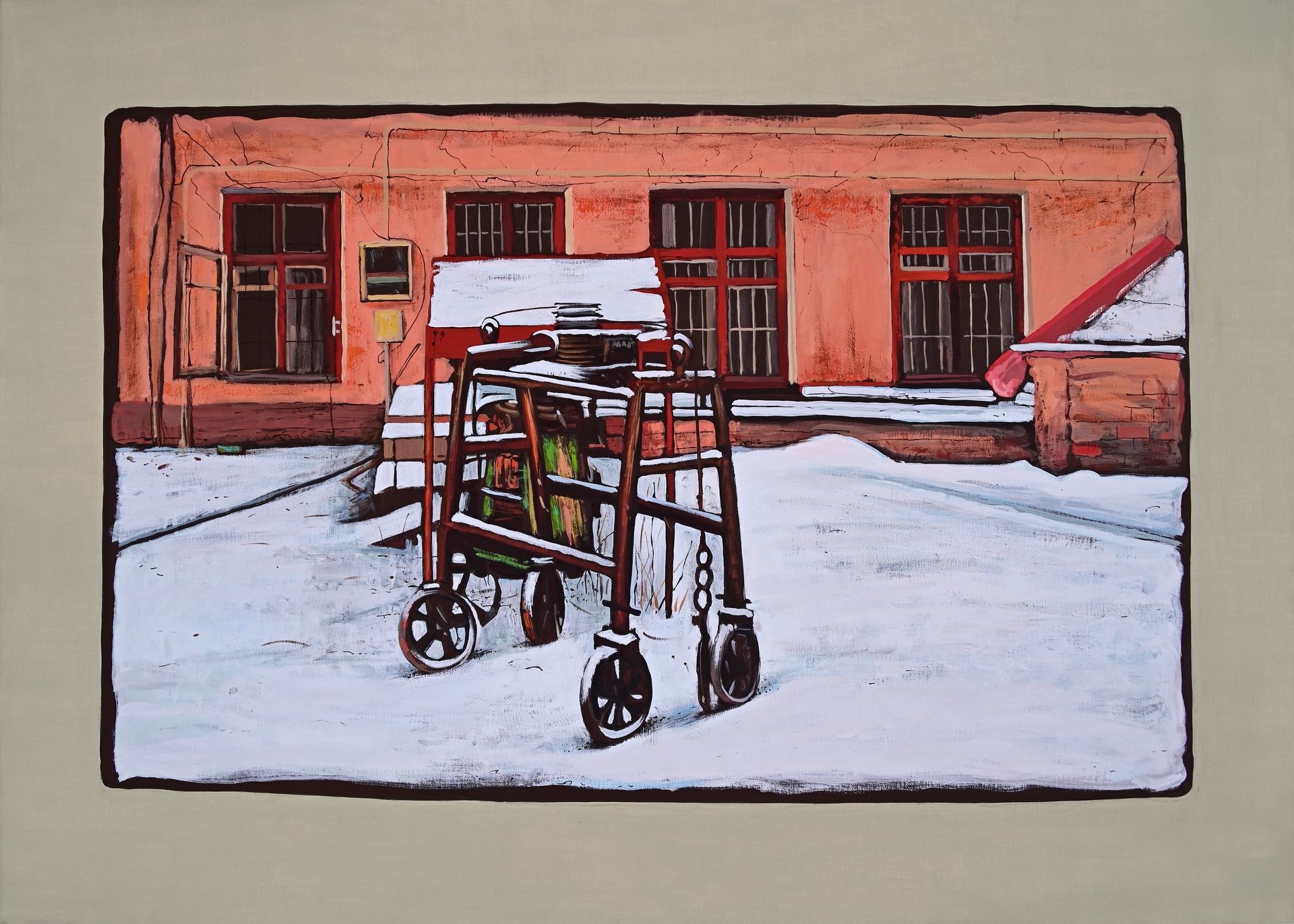 Анастасия Нестерова (Картина, живопись - 
                  147 x 105 см) Из серии "Мой завод. Зима"