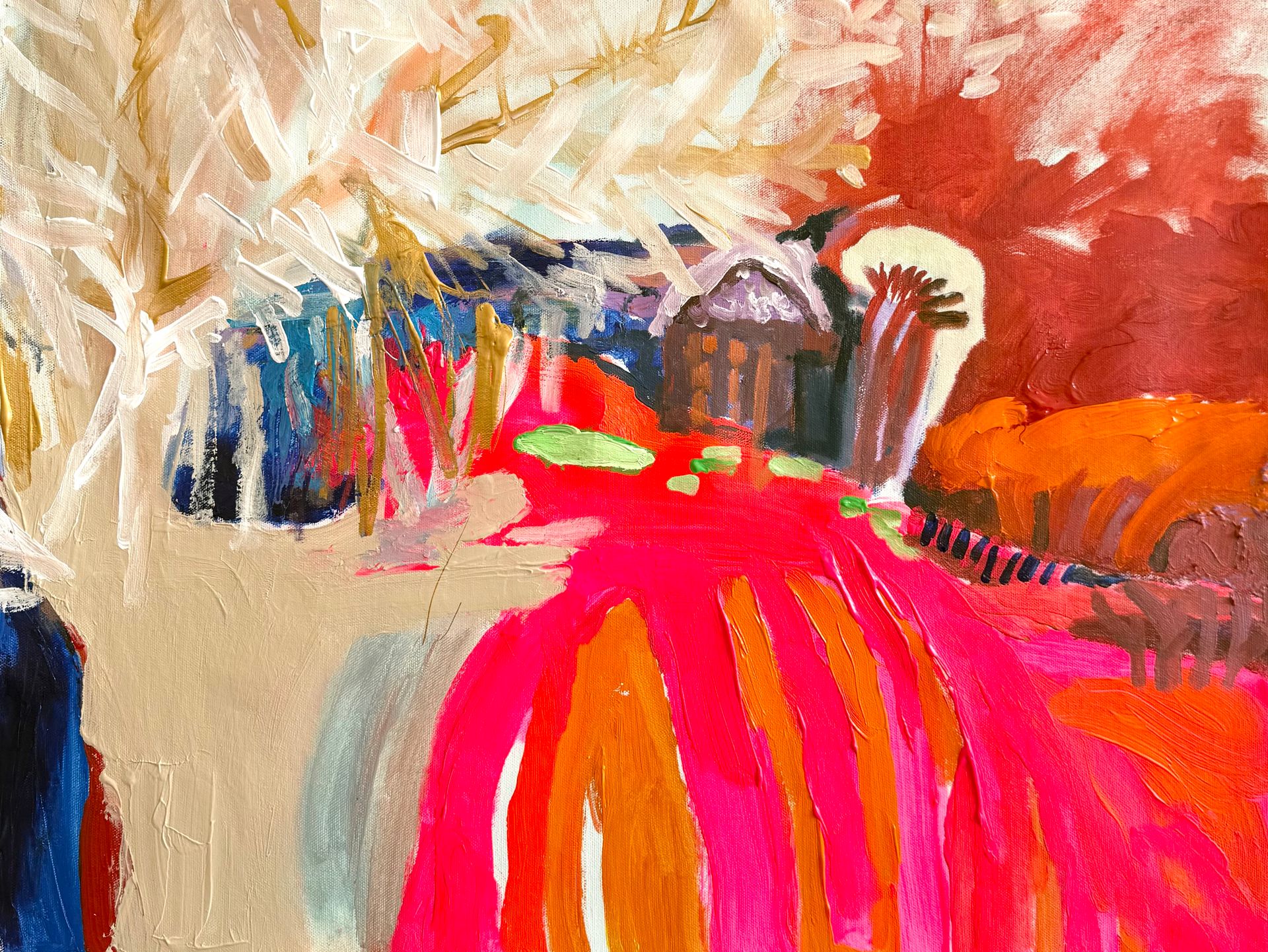 Катерина Алгаса (Картина, живопись - 
                  70 x 50 см) Пейзаж в розовом