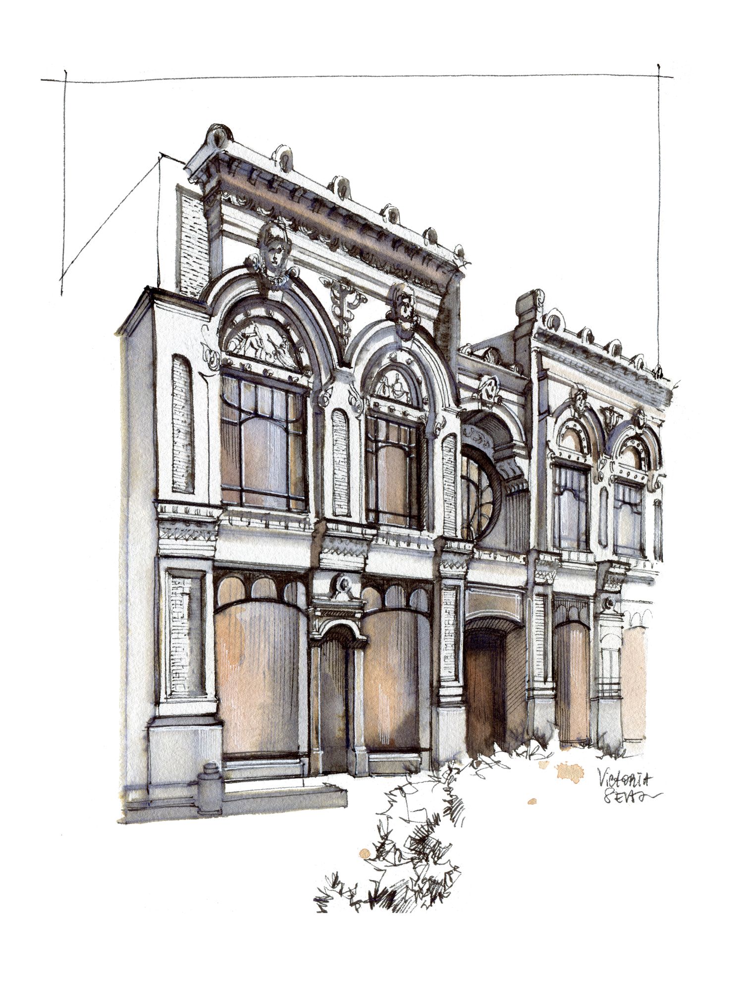 Виктория Севастьянова (Авторская графика - 
                  25 x 33 см) Архитектурная графика