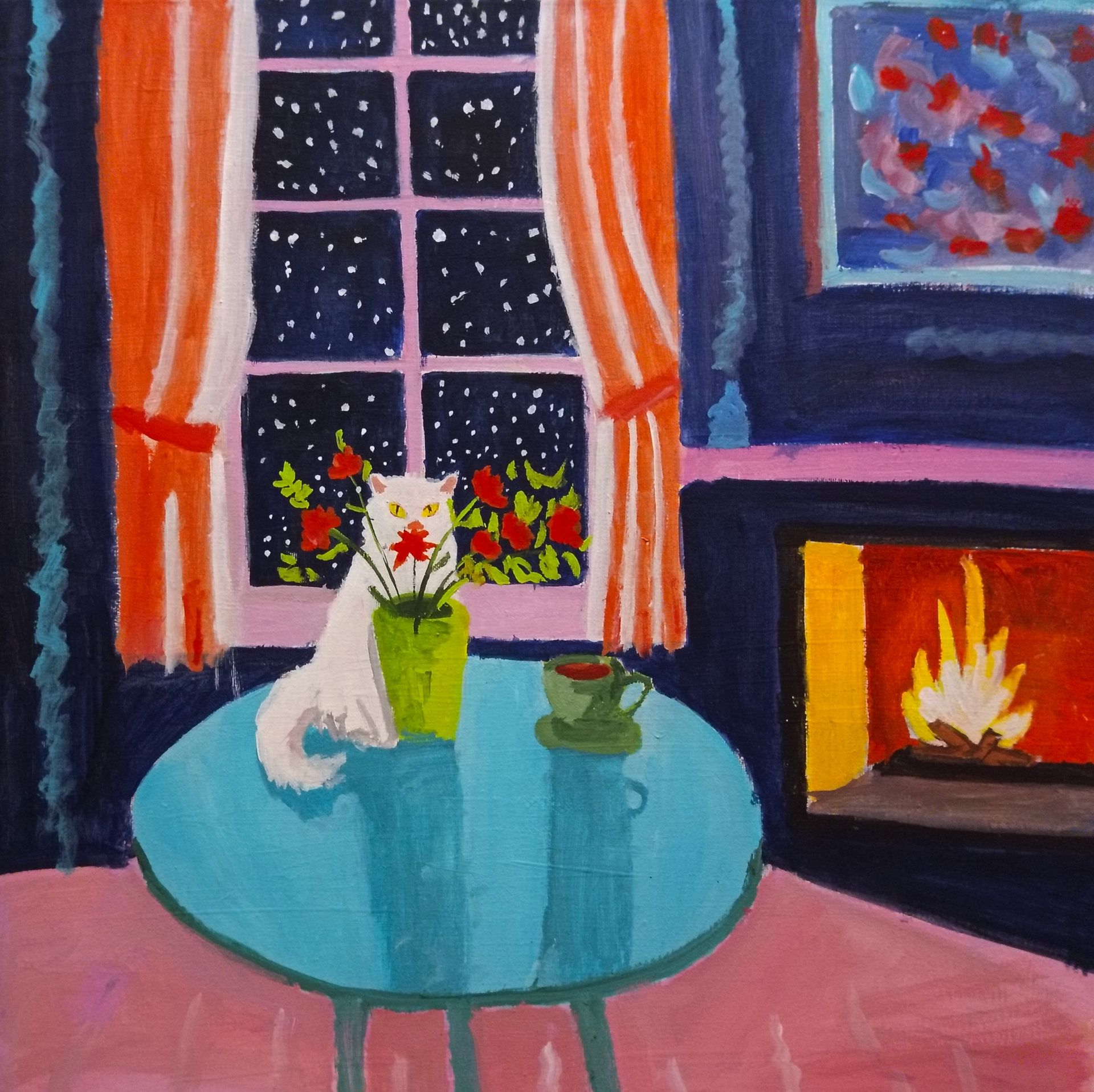 Ольга Чужакова (Картина, живопись - 
                  50 x 50 см) Зимний вечер