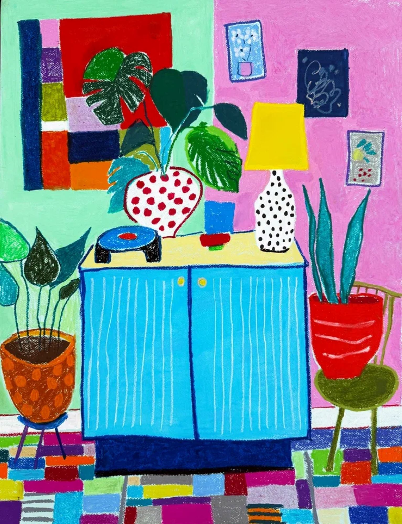 Саша Робинсон (Авторская графика - 
                  50 x 65 см) Синий шкаф и язык узоров