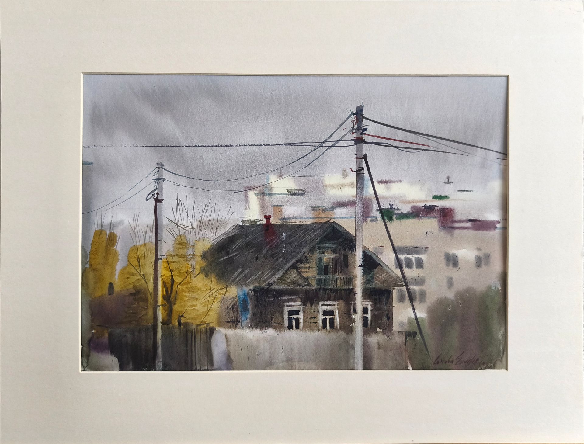 Евгения Сопова (Авторская графика - 
                  40 x 30 см) Окраина