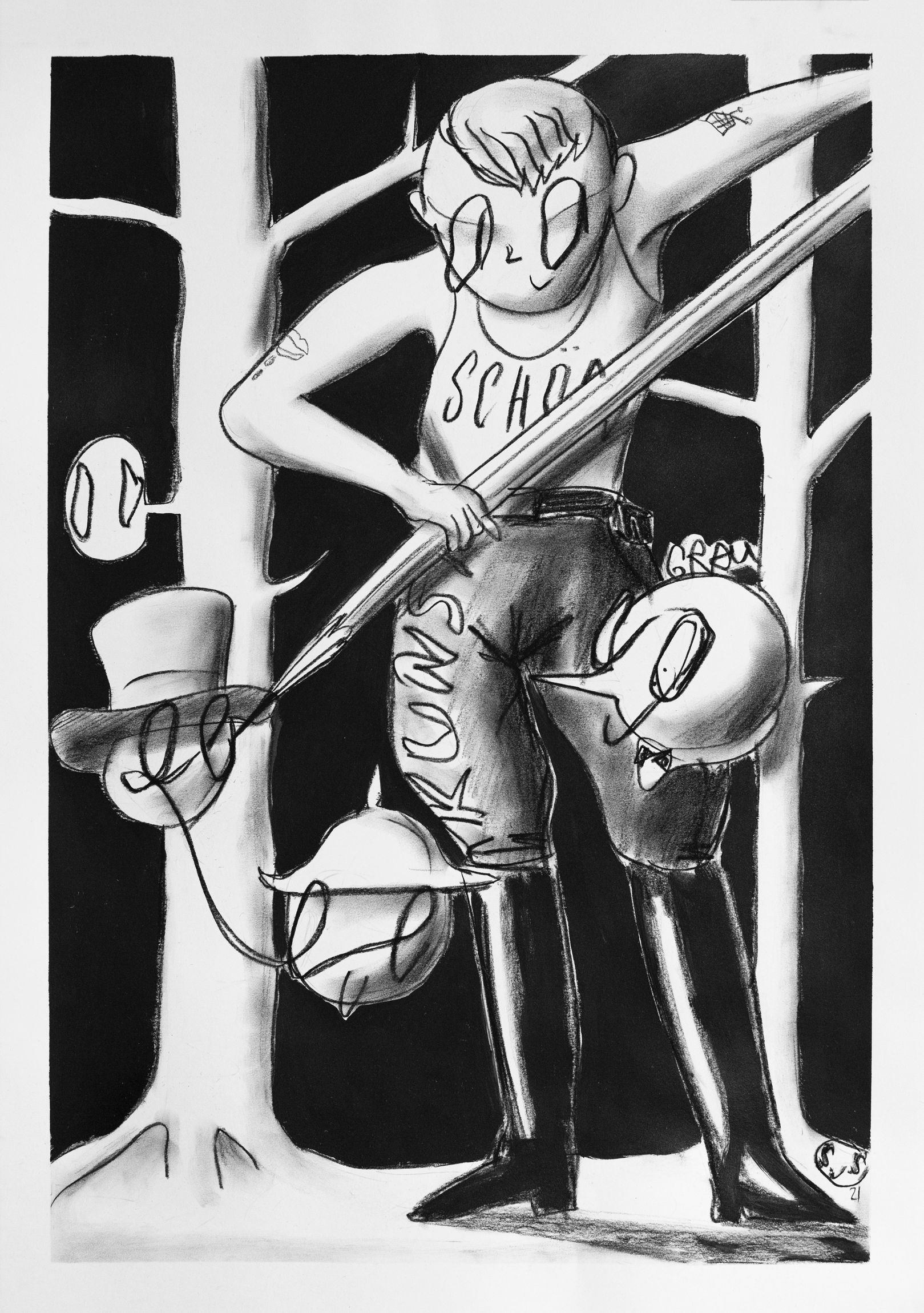 (S_S ) Soldat der Schönheit (Авторская графика - 
                  43 x 62 см) Der Poet / Поэт