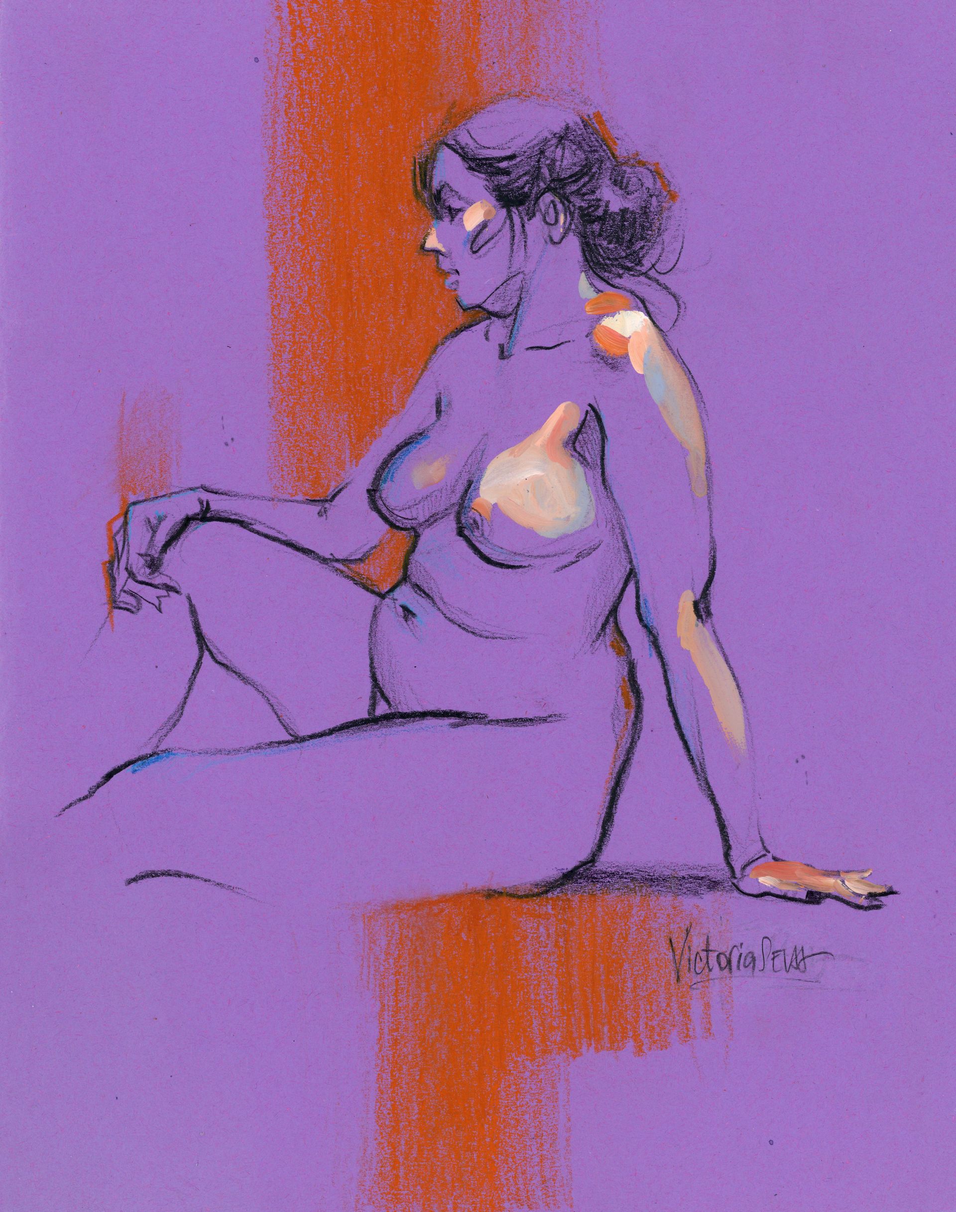 Виктория Севастьянова (Авторская графика - 
                  25 x 31 см) Nude life drawing 025