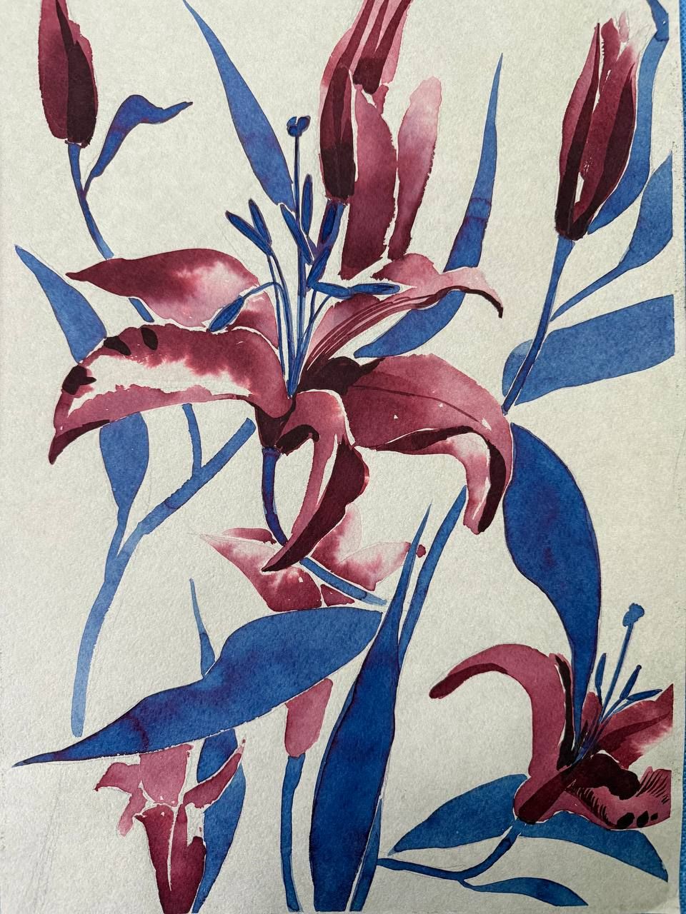 Алена Сокольникова (Авторская графика - 
                  29.5 x 42 см) Лилии