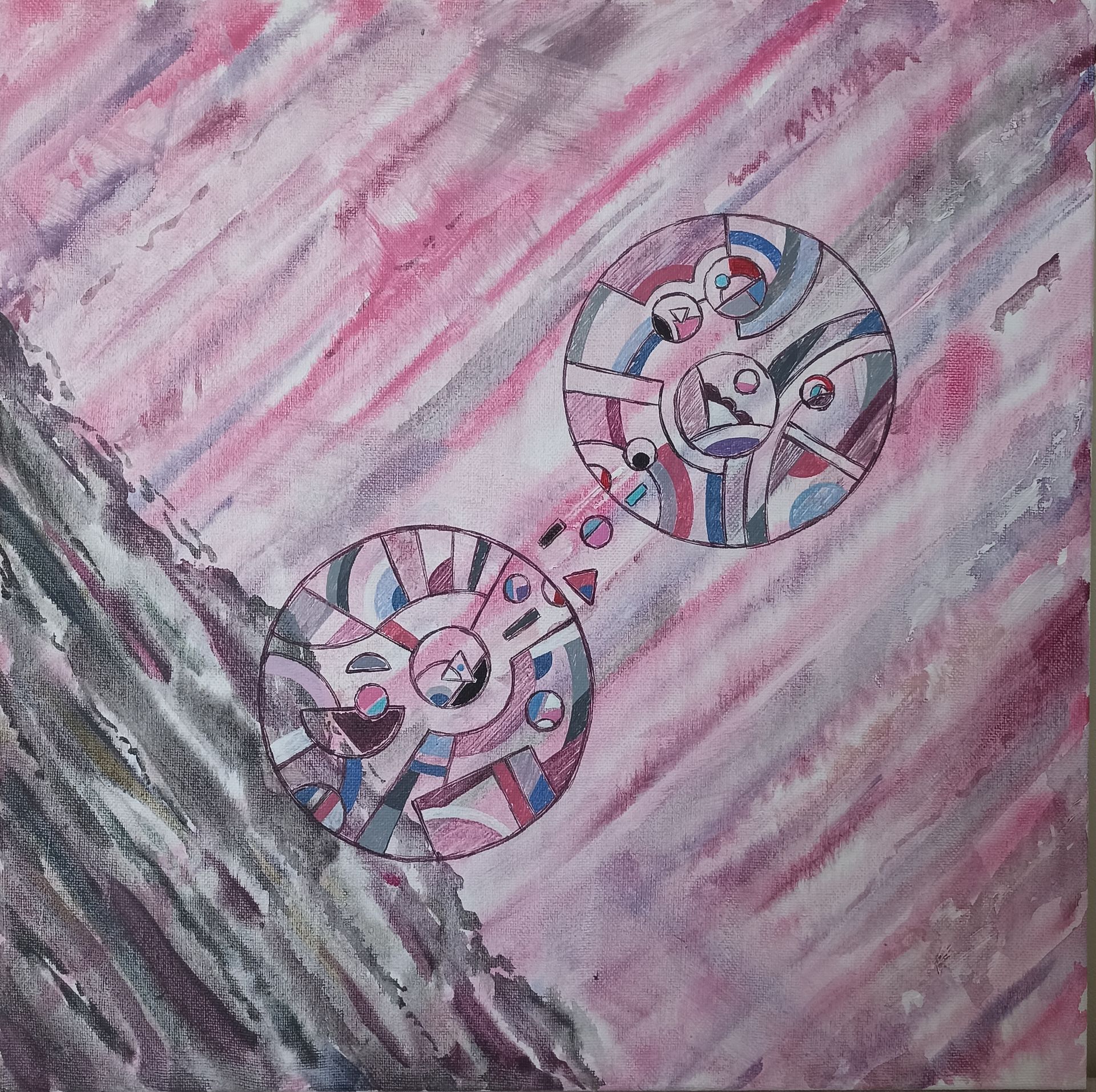 Валентина Ферманчук (Картина, живопись - 
                  40 x 40 см) Рядом