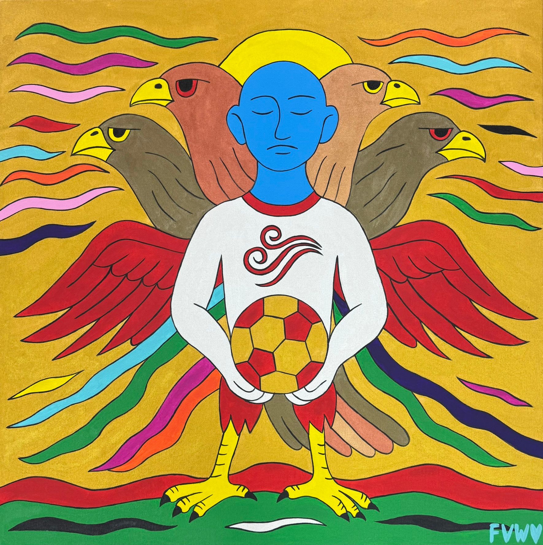 Виолетта Киселева (Картина, живопись - 
                  80 x 80 см) Команда-победитель