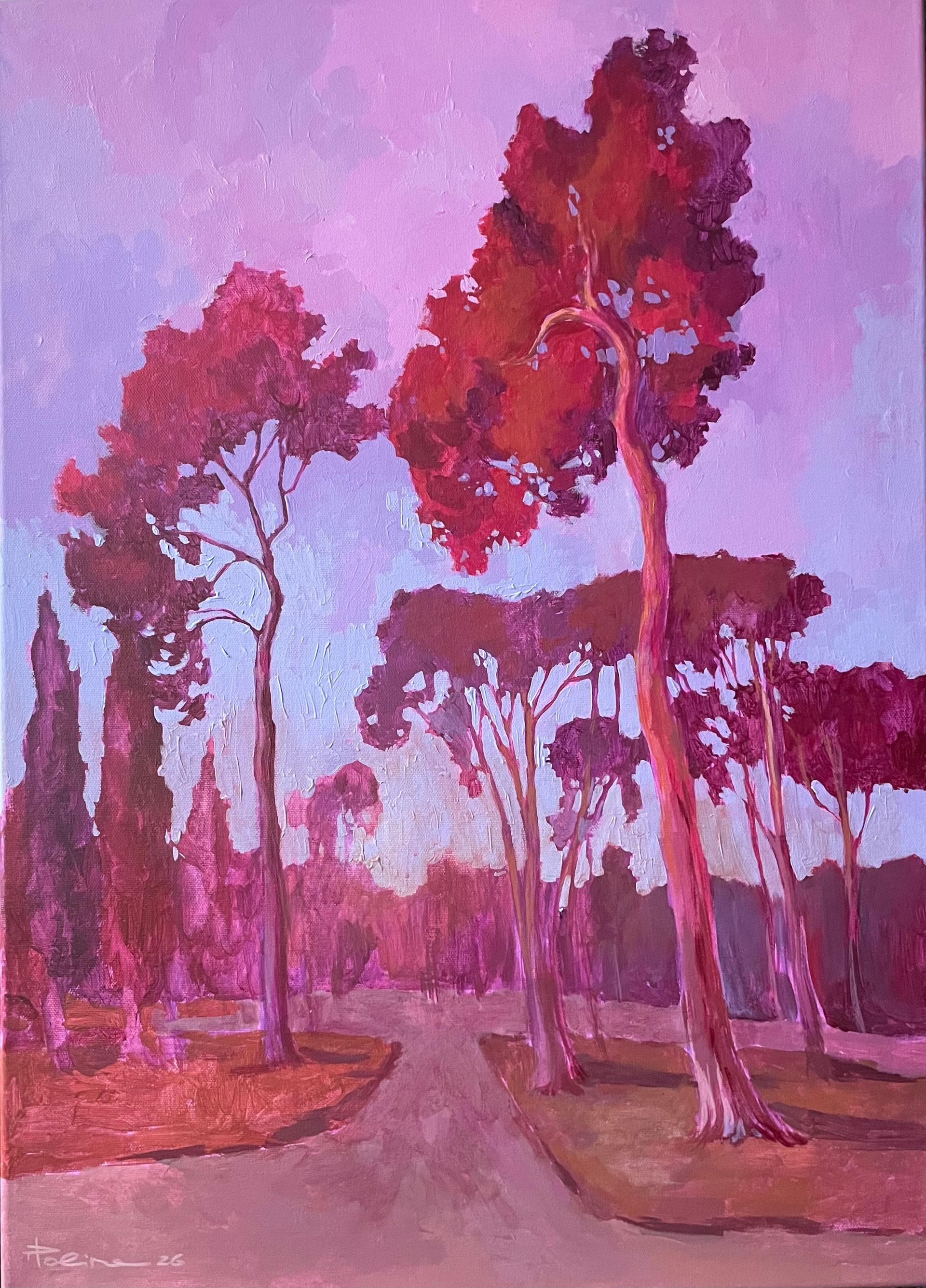 Полина Ратуш (Картина, живопись - 
                  50 x 70 см) В парке