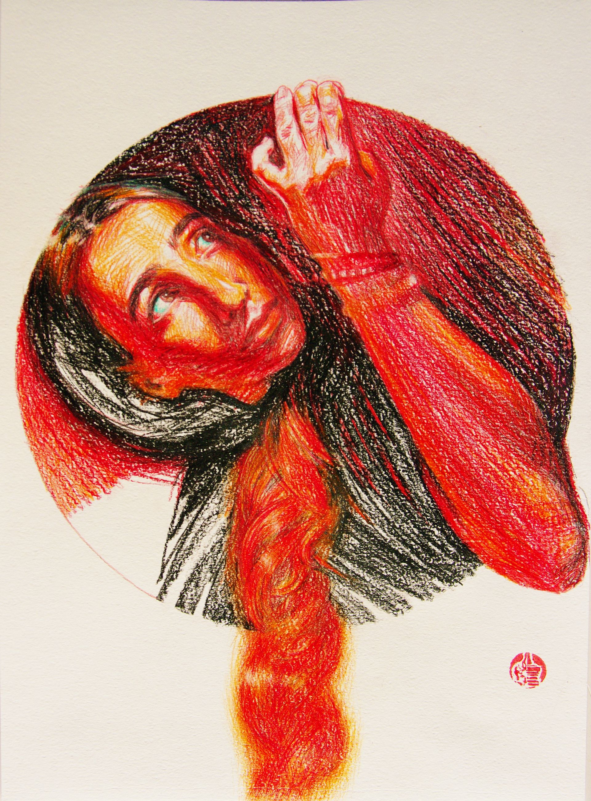 Алан Хатагты (Авторская графика - 
                  29 x 42 см) Аллегорическое тондо