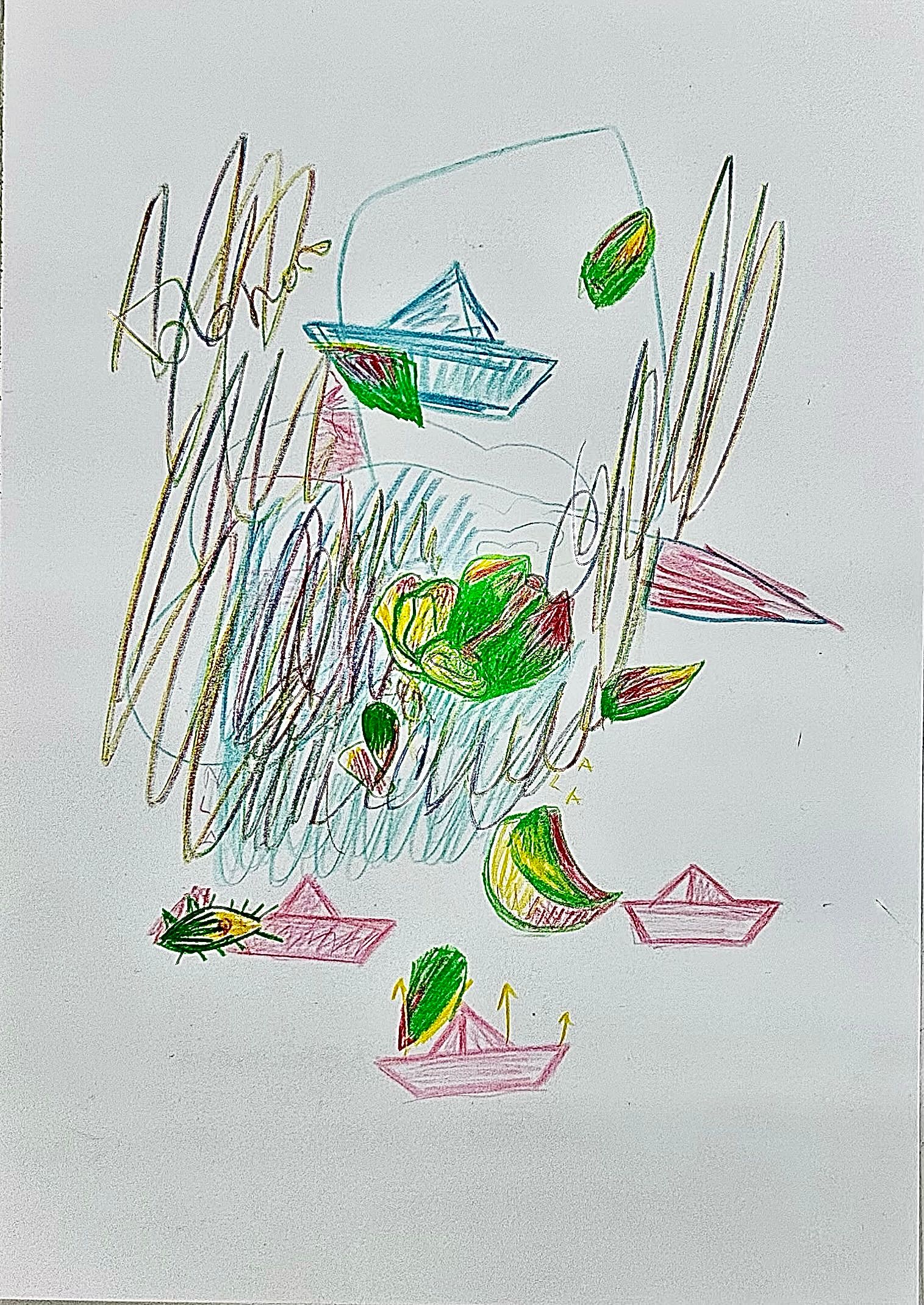 Анна Сави (АСА) (Авторская графика - 
                  21 x 29.5 см) Зеленый горошек