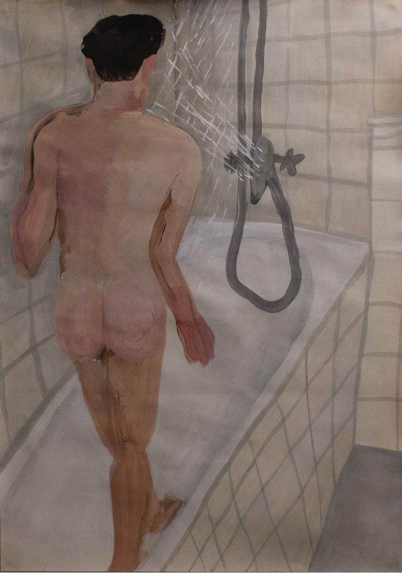 Алиса Гвоздева (Авторская графика - 
                  60 x 70 см) В ванной