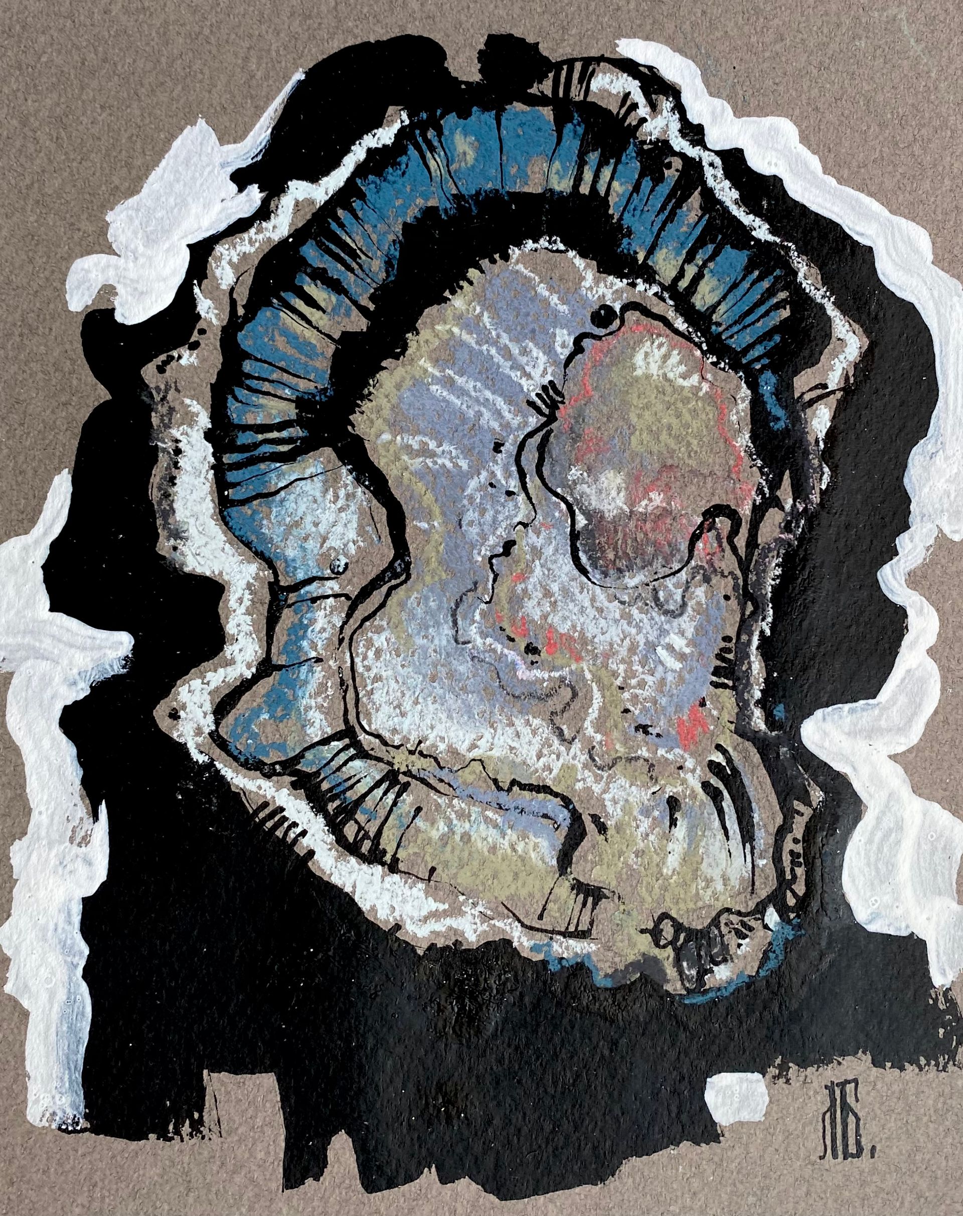 Лиза Бородинова (Авторская графика - 
                  28 x 37 см) Устрица пышная