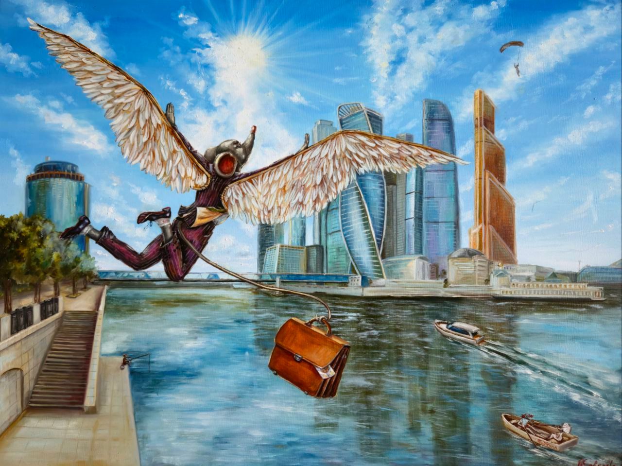 Марина Ковалева (Картина, живопись - 
                  80 x 60 см) Икар. Наши дни