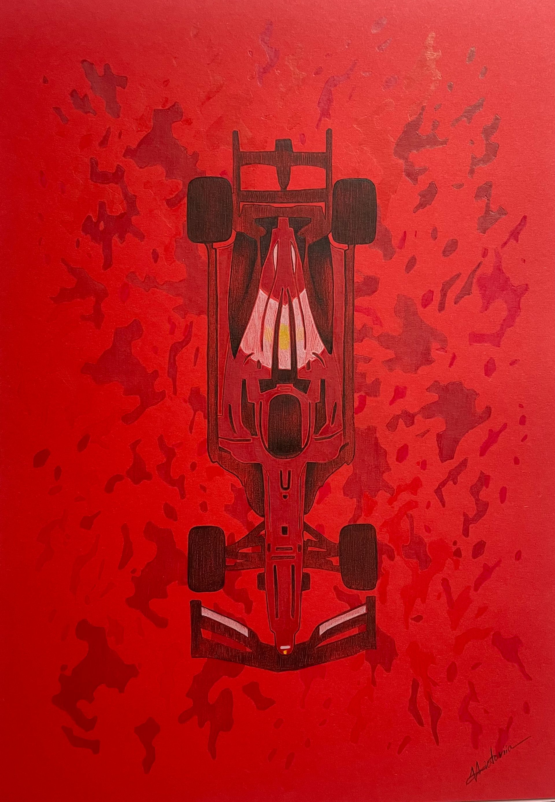 Виктория Никулочкина (Авторская графика - 
                  29.7 x 42 см) Ferrari F1