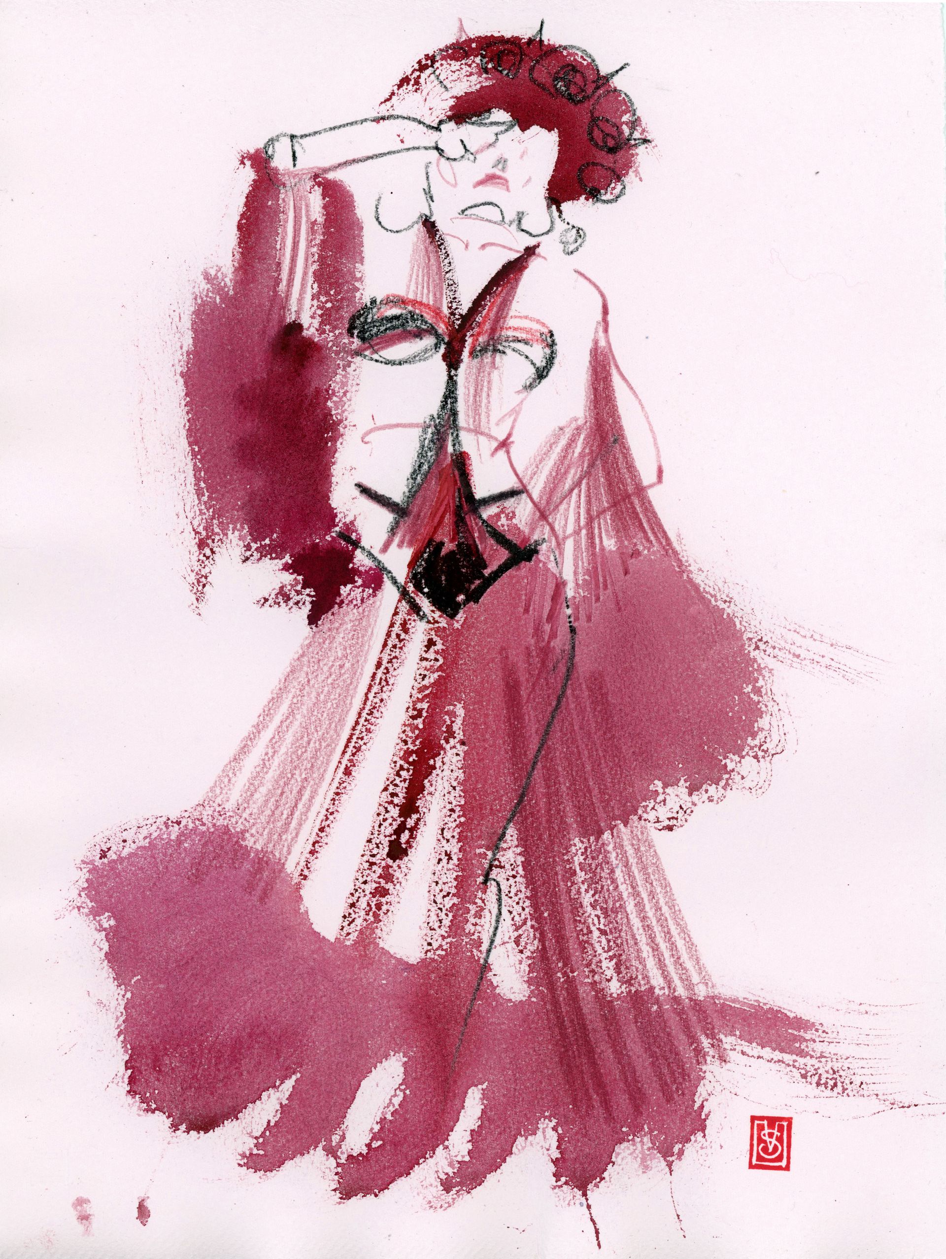 Виктория Севастьянова (Авторская графика - 
                  28 x 38 см) Burlesque 03