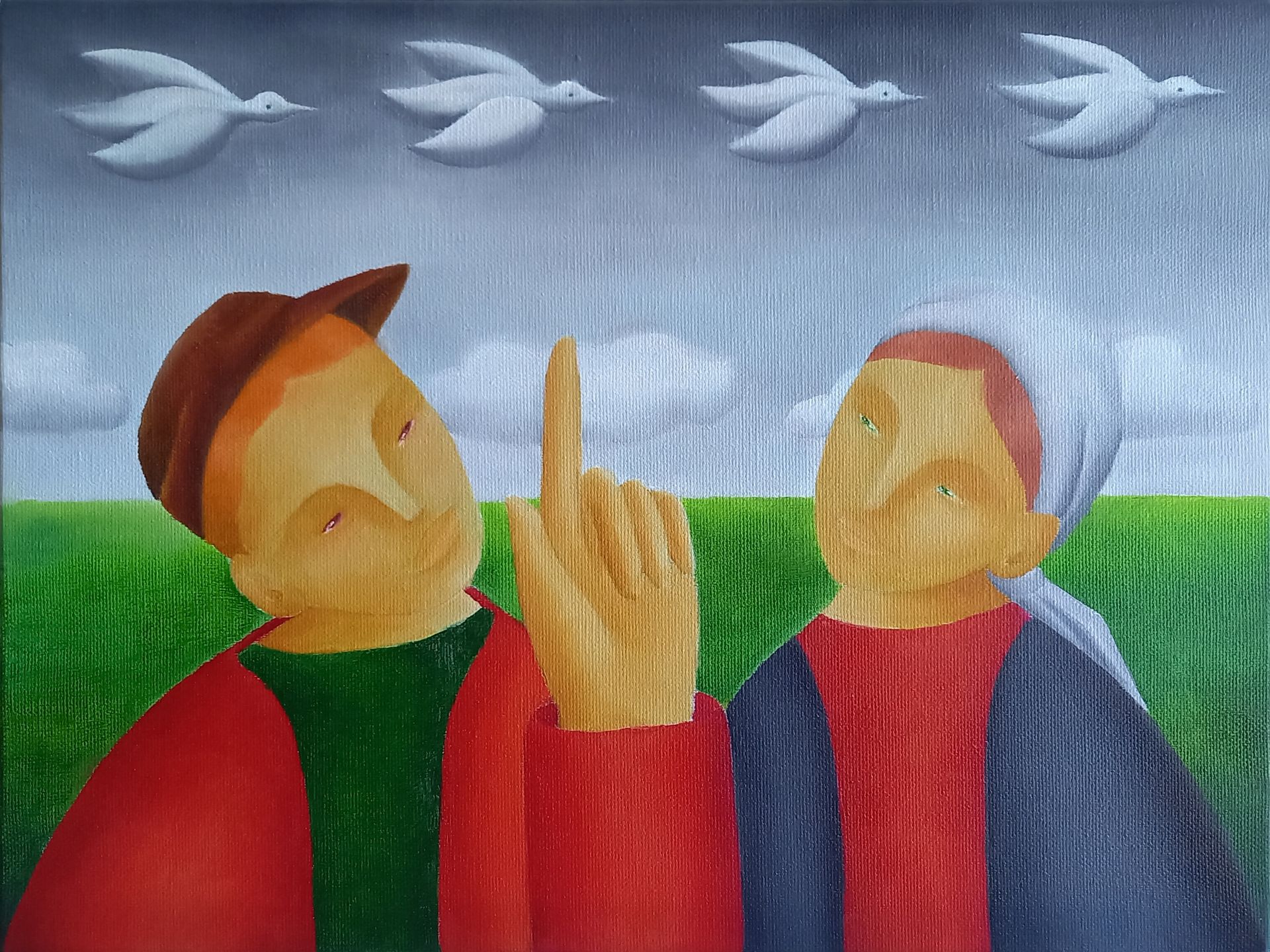 Саша Катинаускиене (Картина, живопись - 
                  40 x 30 см) Перелетные птицы