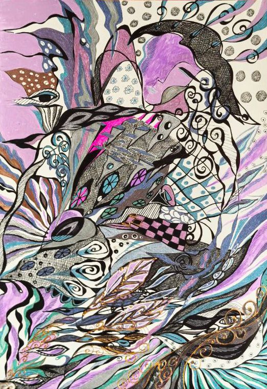 Ирина Шумская (Авторская графика - 
                  50 x 70 см) Сиреневые чувства