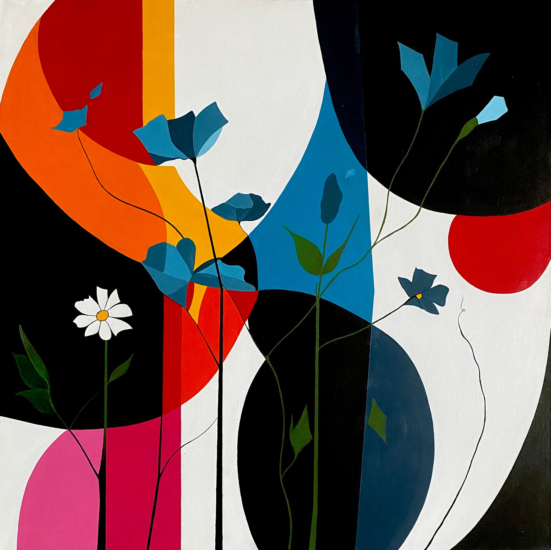 Ксения Молукова (Картина, живопись - 
                  60 x 60 см) Гармония контрастов