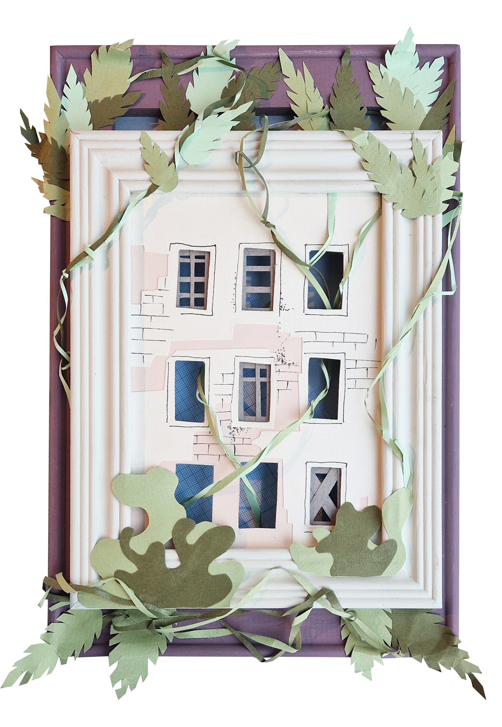 Валерия Финина (Коллаж / ассамбляж - 
                  20 x 30 см) Сквозь стены