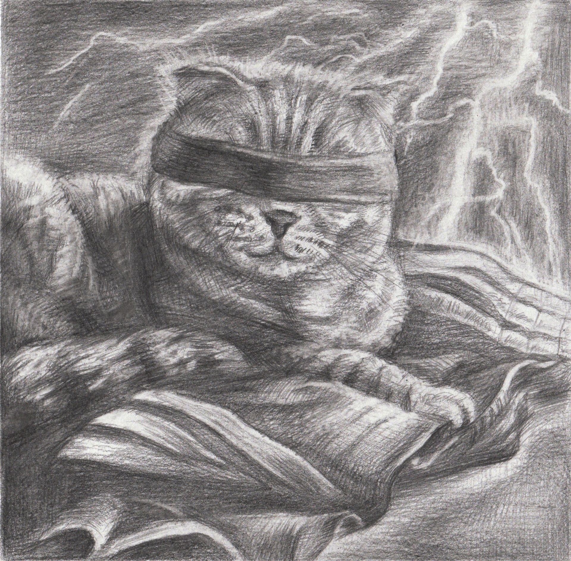 Алиса Деточкина (Авторская графика - 
                  21.5 x 21 см) Крутой котик