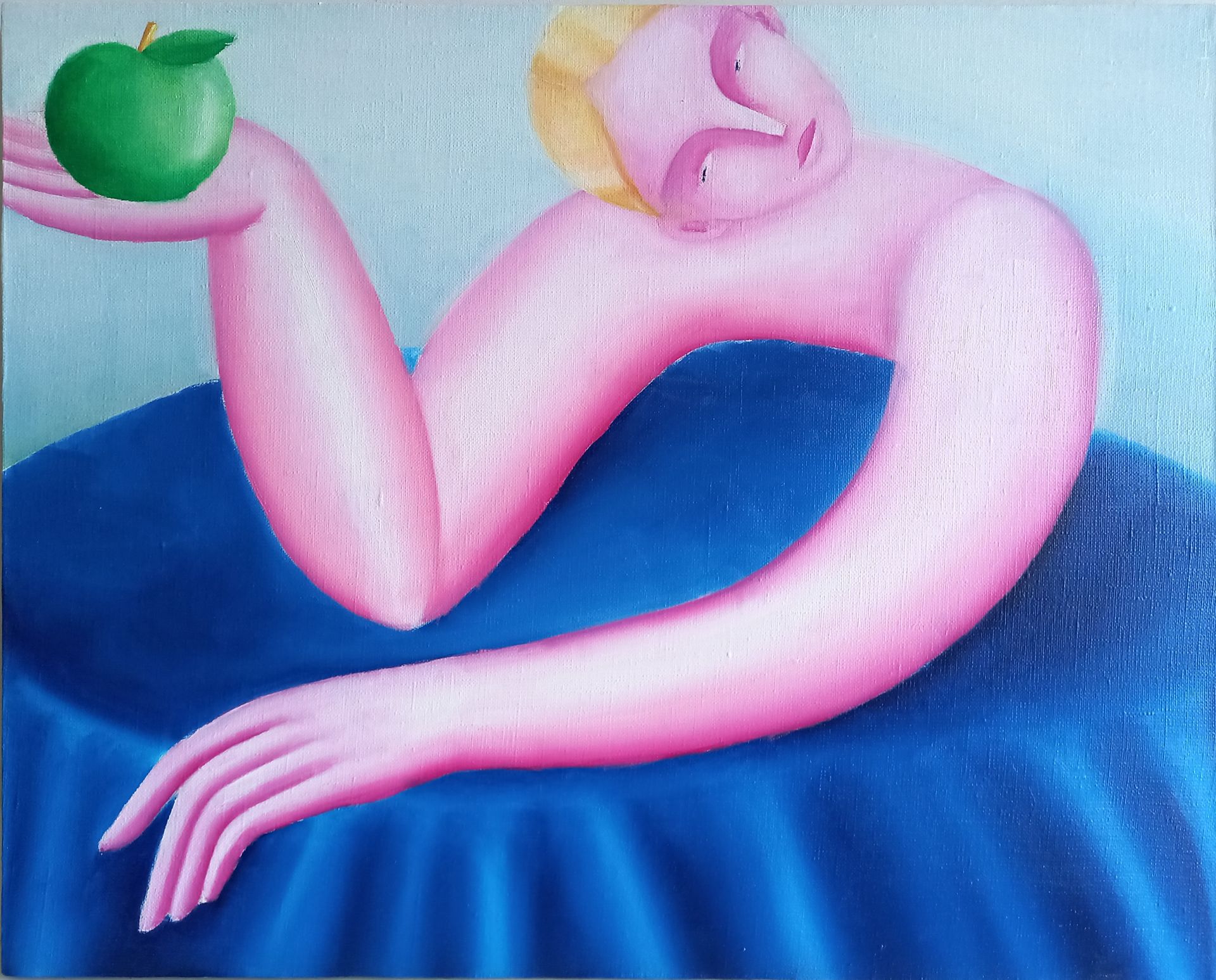 Саша Катинаускиене (Картина, живопись - 
                  50 x 40 см) Синяя скатерть