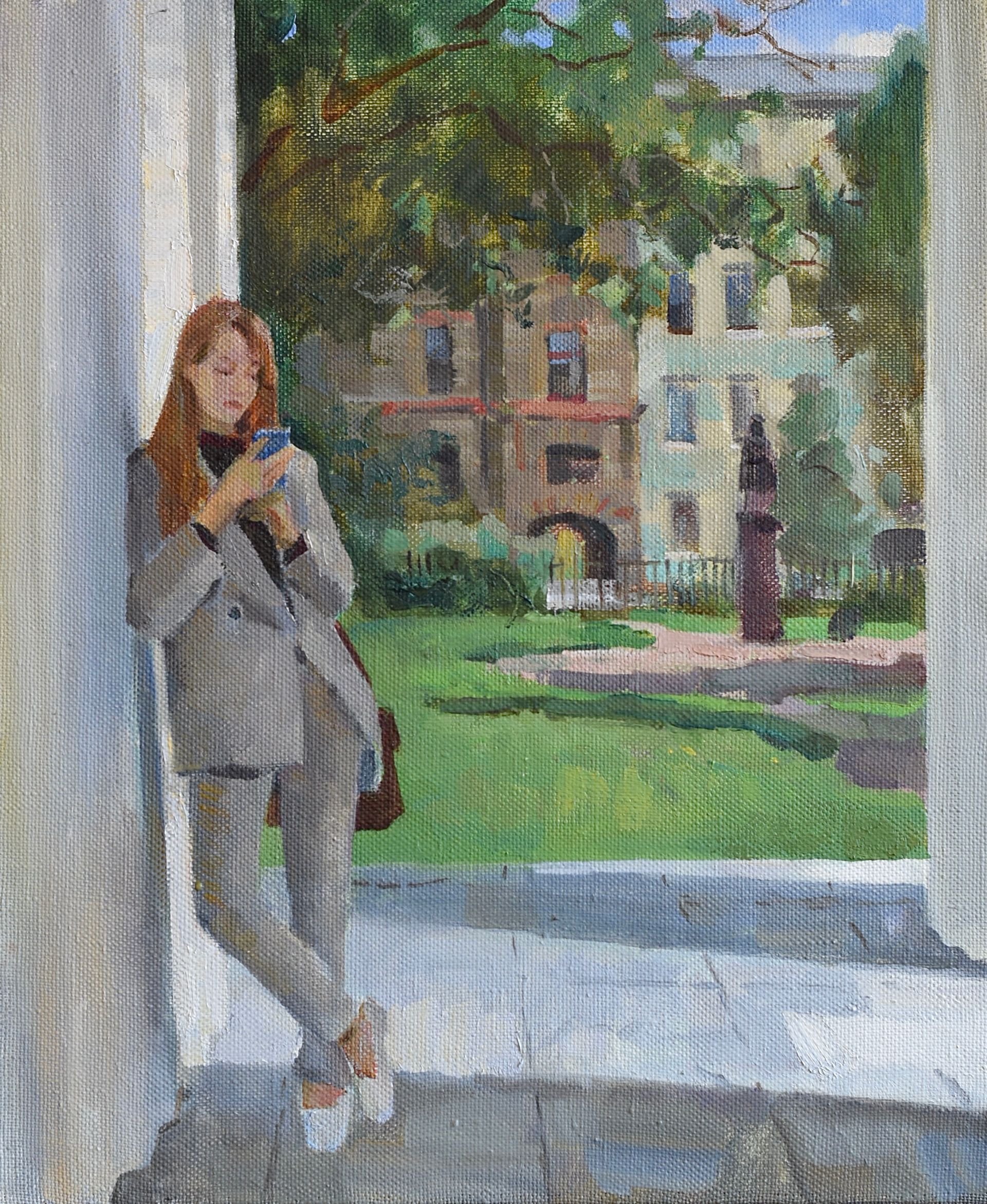 Илья Хахарев (Картина, живопись - 
                  50 x 60 см) Девушка в парке