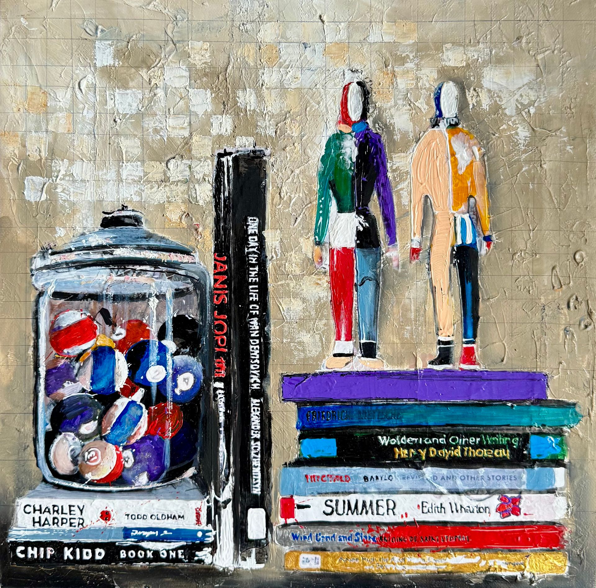 Наталья Венева (Картина, живопись - 
                  40 x 40 см) Натюрморт с книгами 4