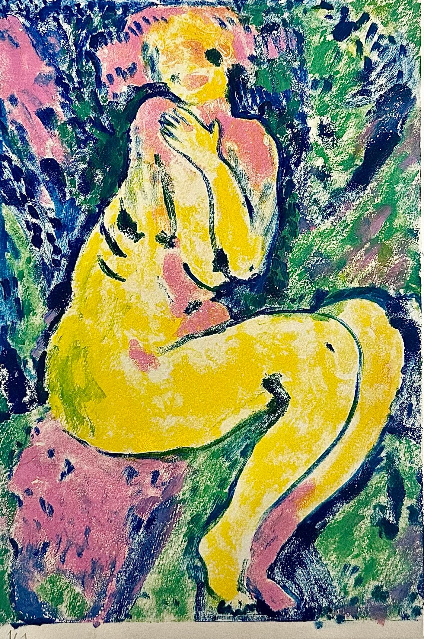 Анна Сави (АСА) (Графика печатная - 
                  19 x 28 см) Жёлтая обнажённая
