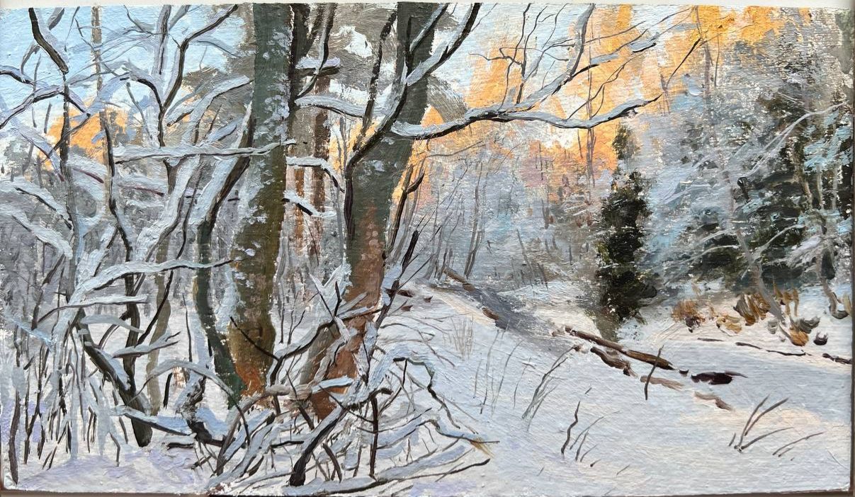 Михаил Псюрников (Картина, живопись - 
                  24.5 x 14 см) Река "Сестра"