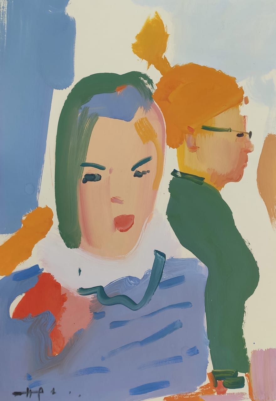 Алексей Ланцев (Авторская графика - 
                  40 x 60 см) Девушки в Риме