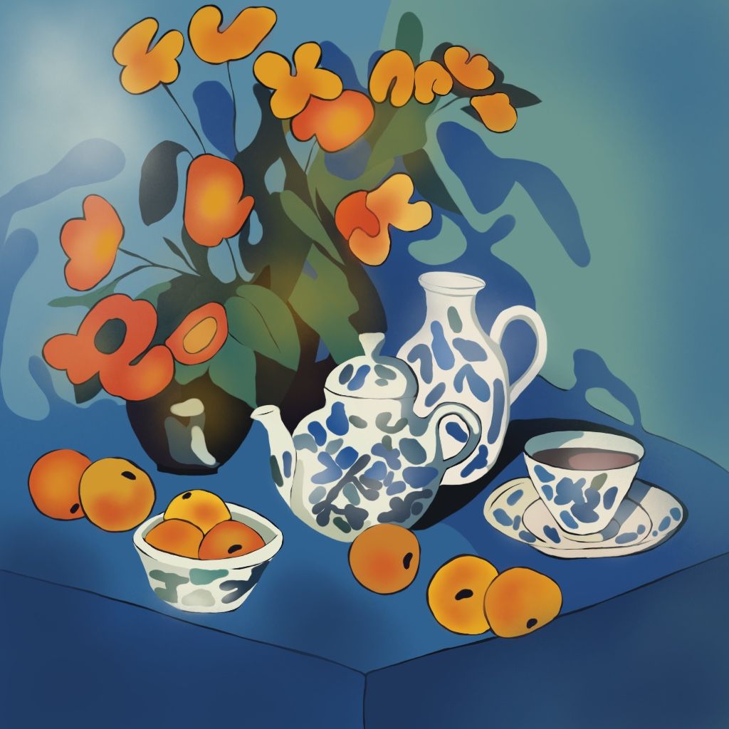 Нина Цориева (Картина, живопись - 
                  70 x 70 см) Красный натюрморт