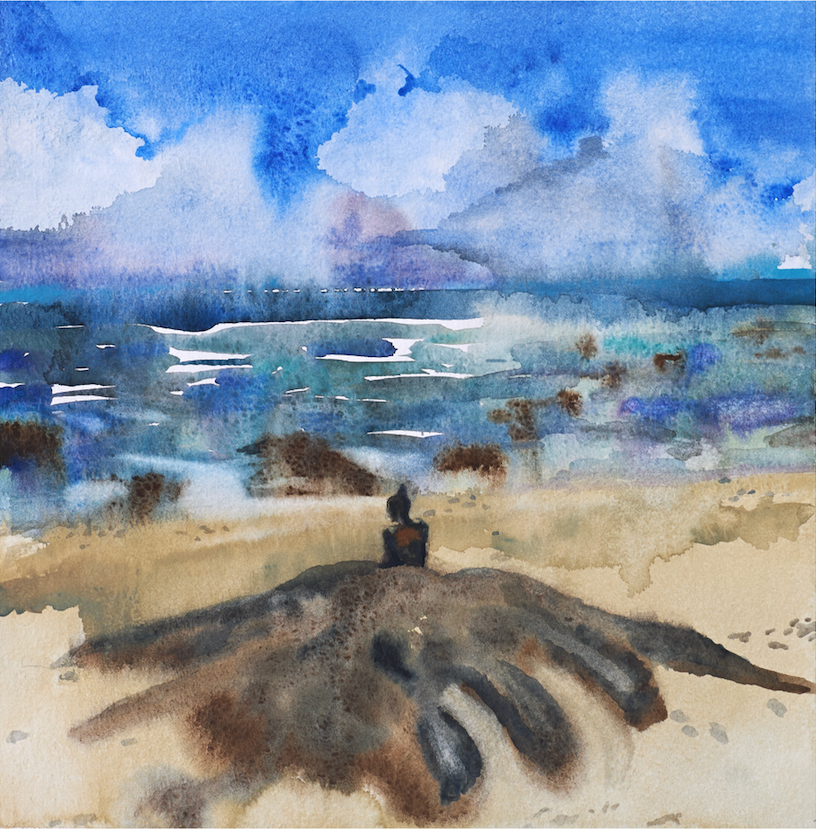 Анна Антонова (Авторская графика - 
                  38 x 38 см) Голубая лагуна